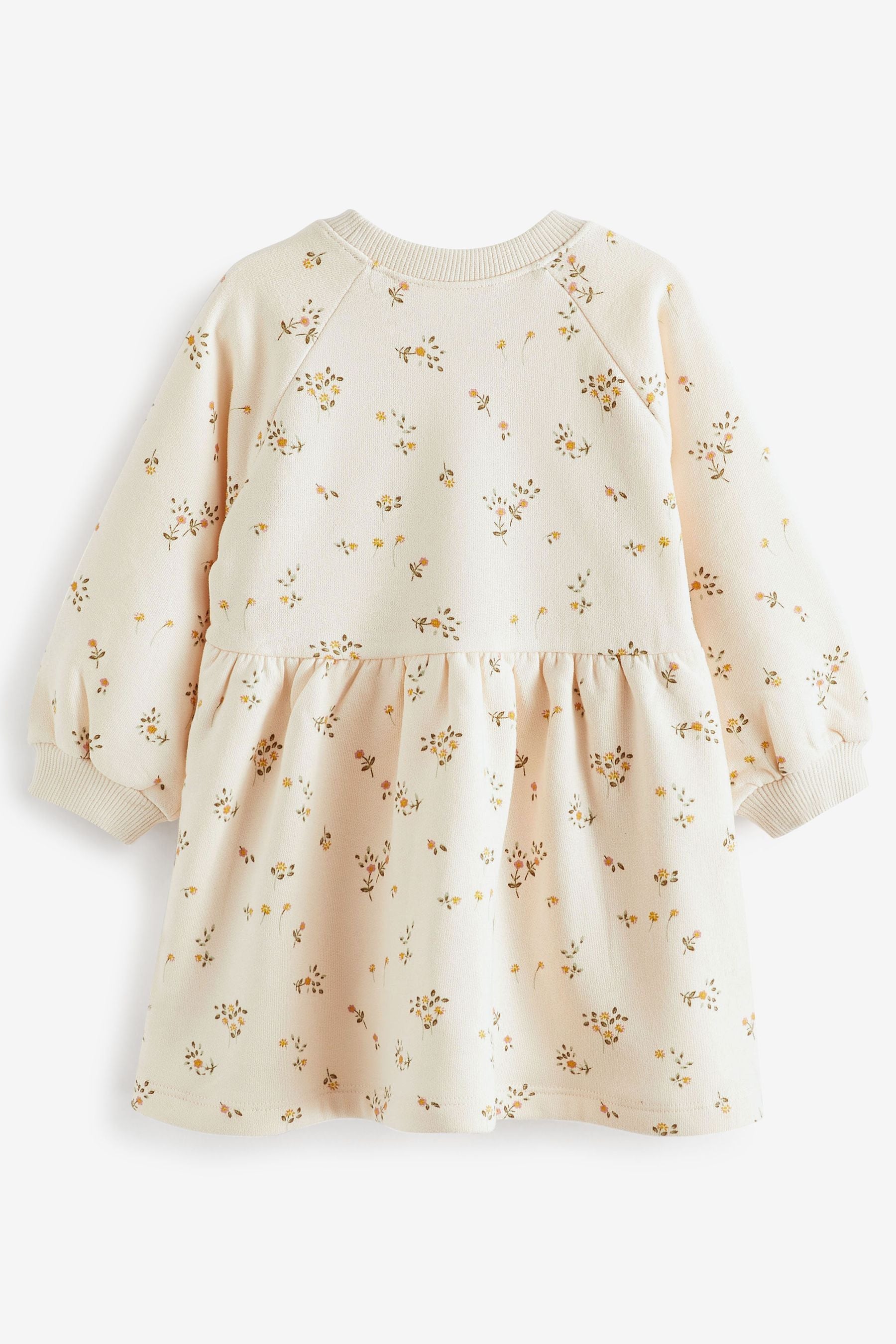 Cream Floral Sweat Dress (3mths-7yrs)