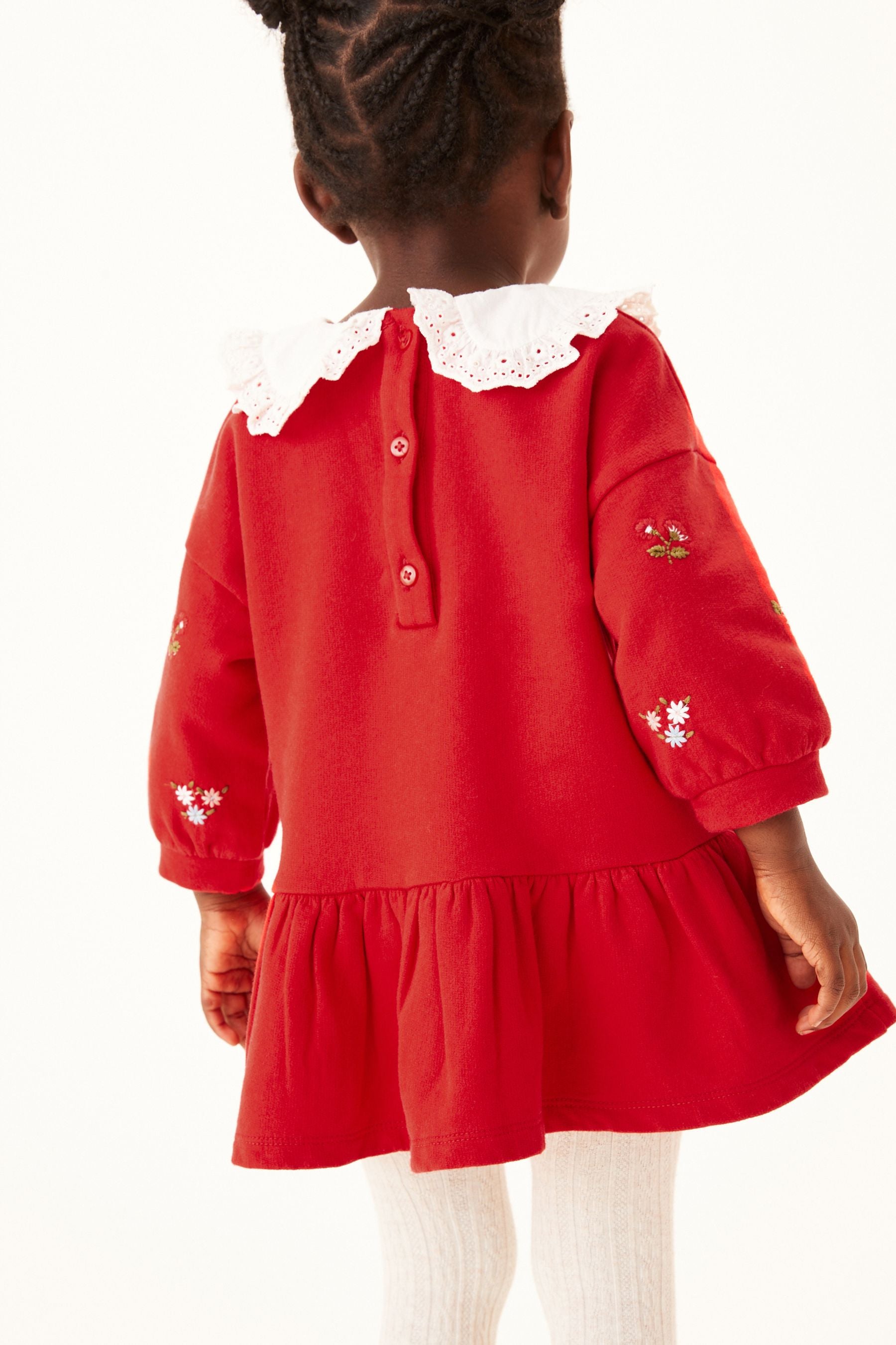 Red Collar Sweat Dress (3mths-7yrs)