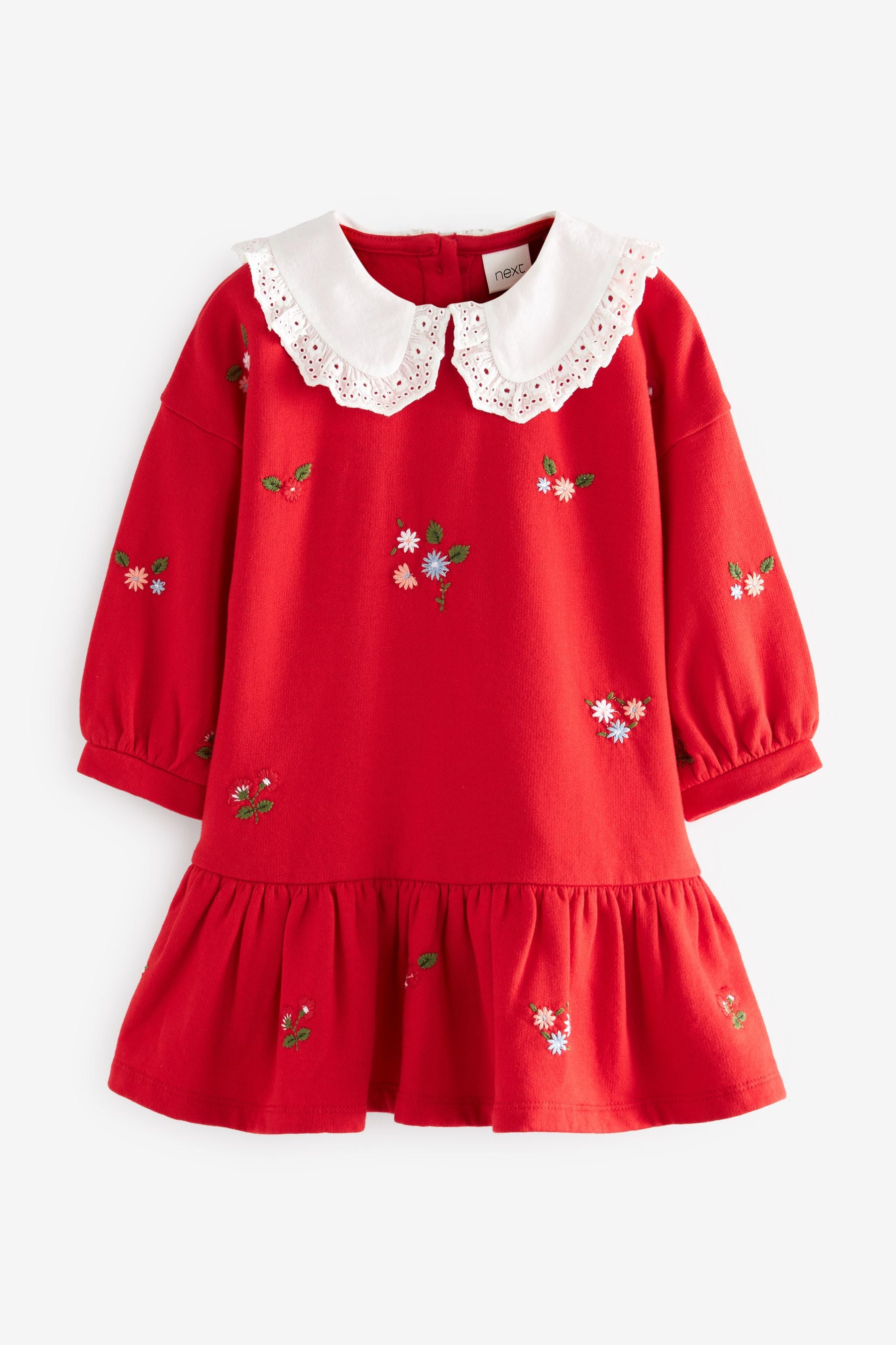 Red Collar Sweat Dress (3mths-7yrs)