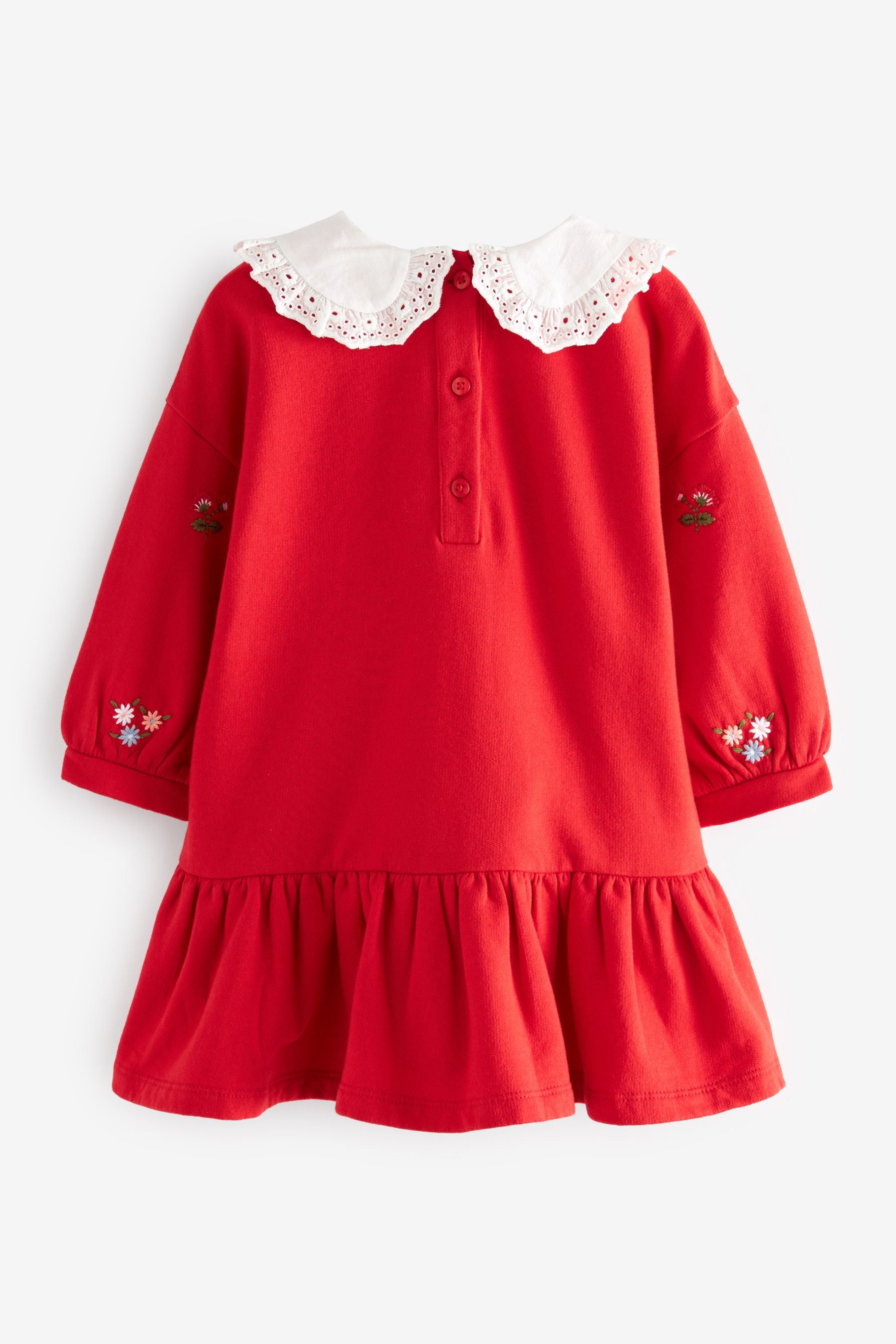 Red Collar Sweat Dress (3mths-7yrs)