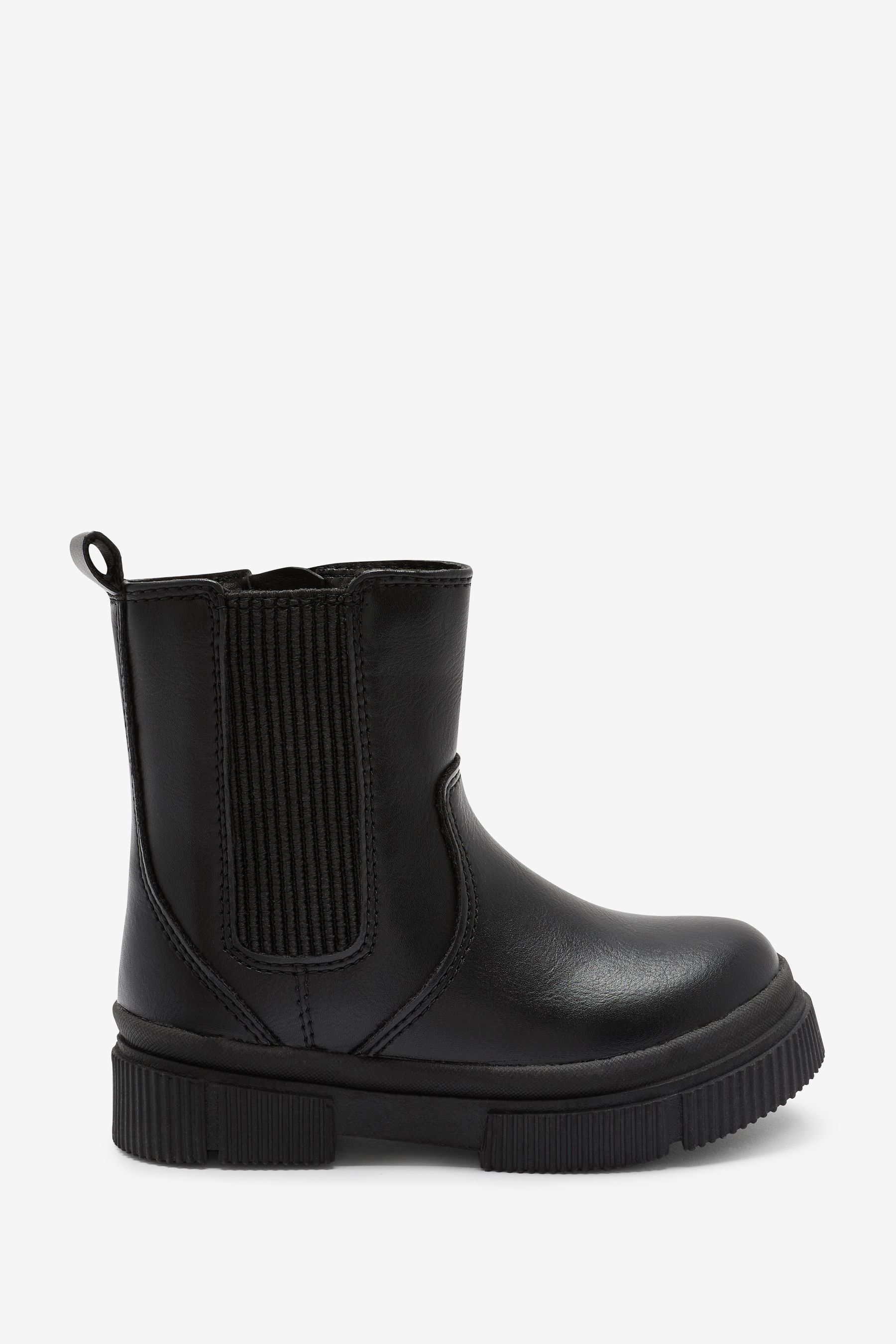 Black Chunky Chelsea Boots