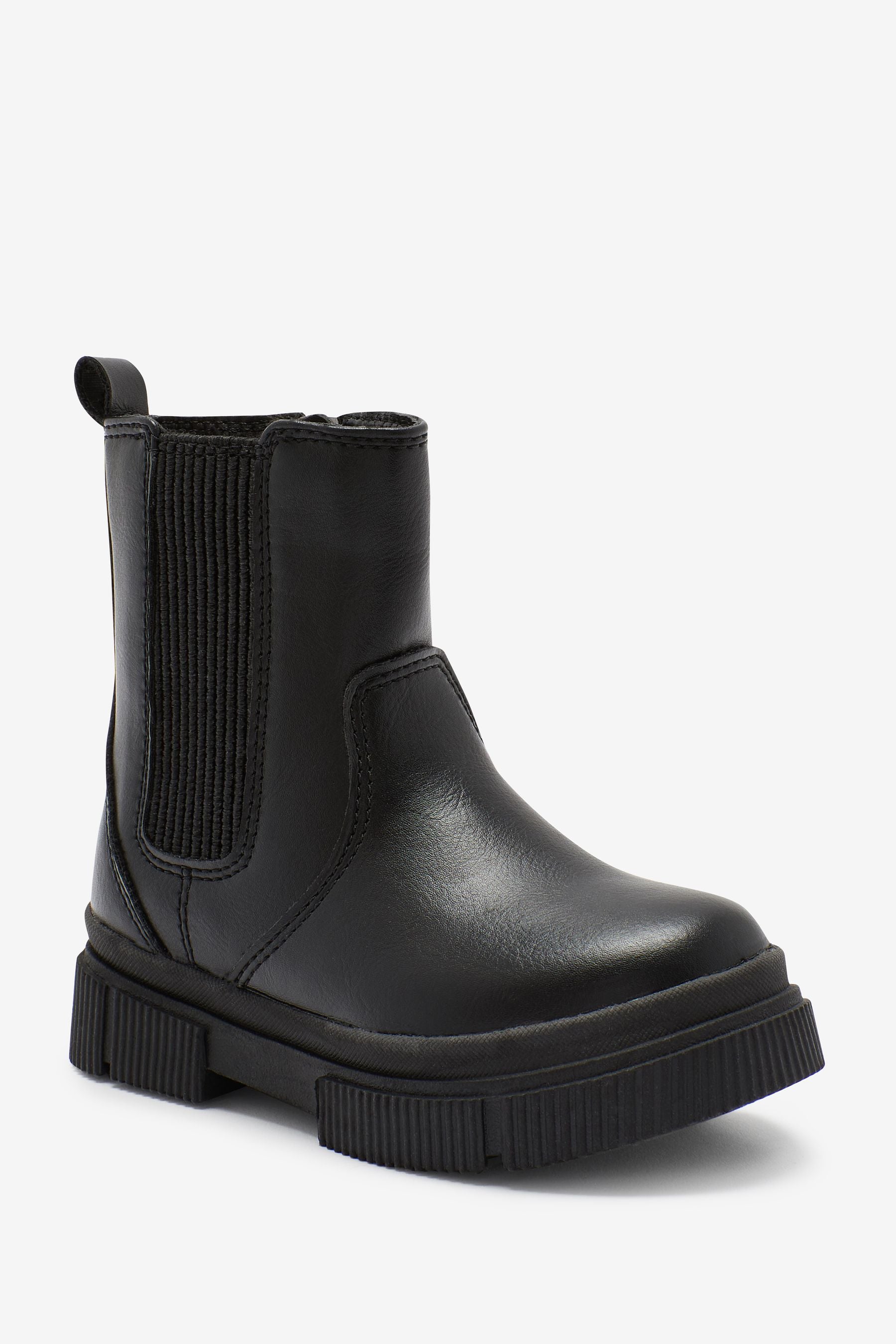 Black Chunky Chelsea Boots