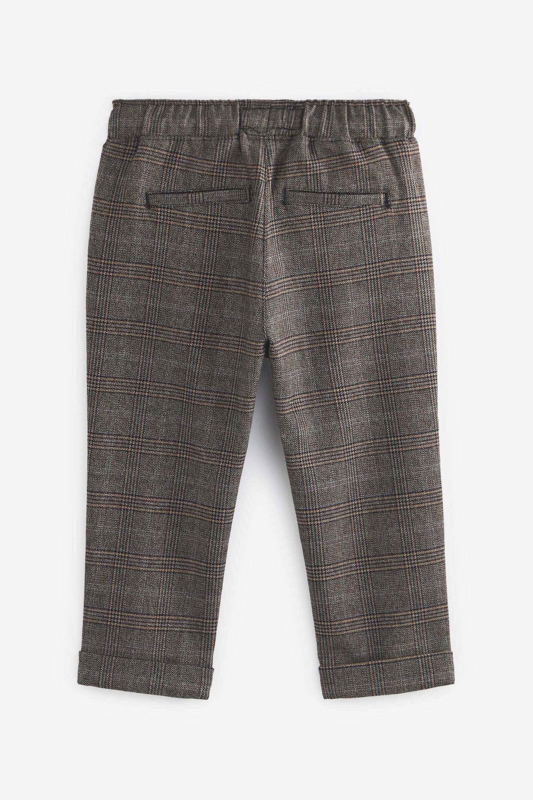 Brown Pull-On Check Trousers (3mths-7yrs)