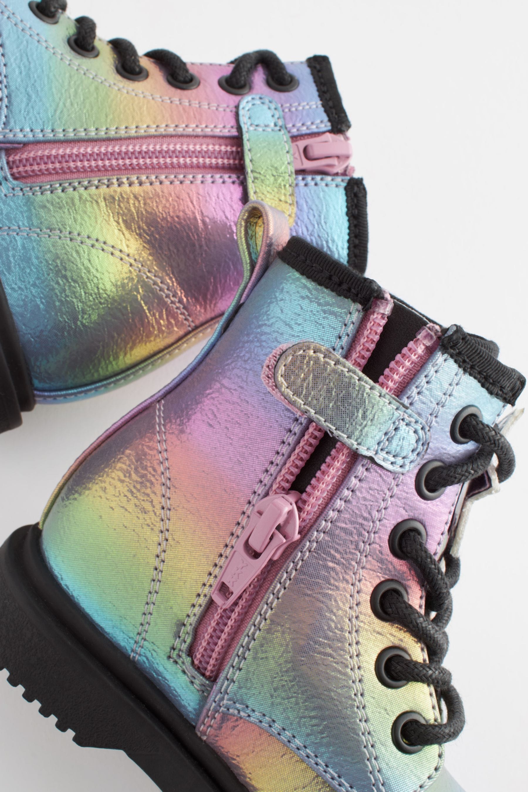 Rainbow Warm Lined Lace-Up Boots