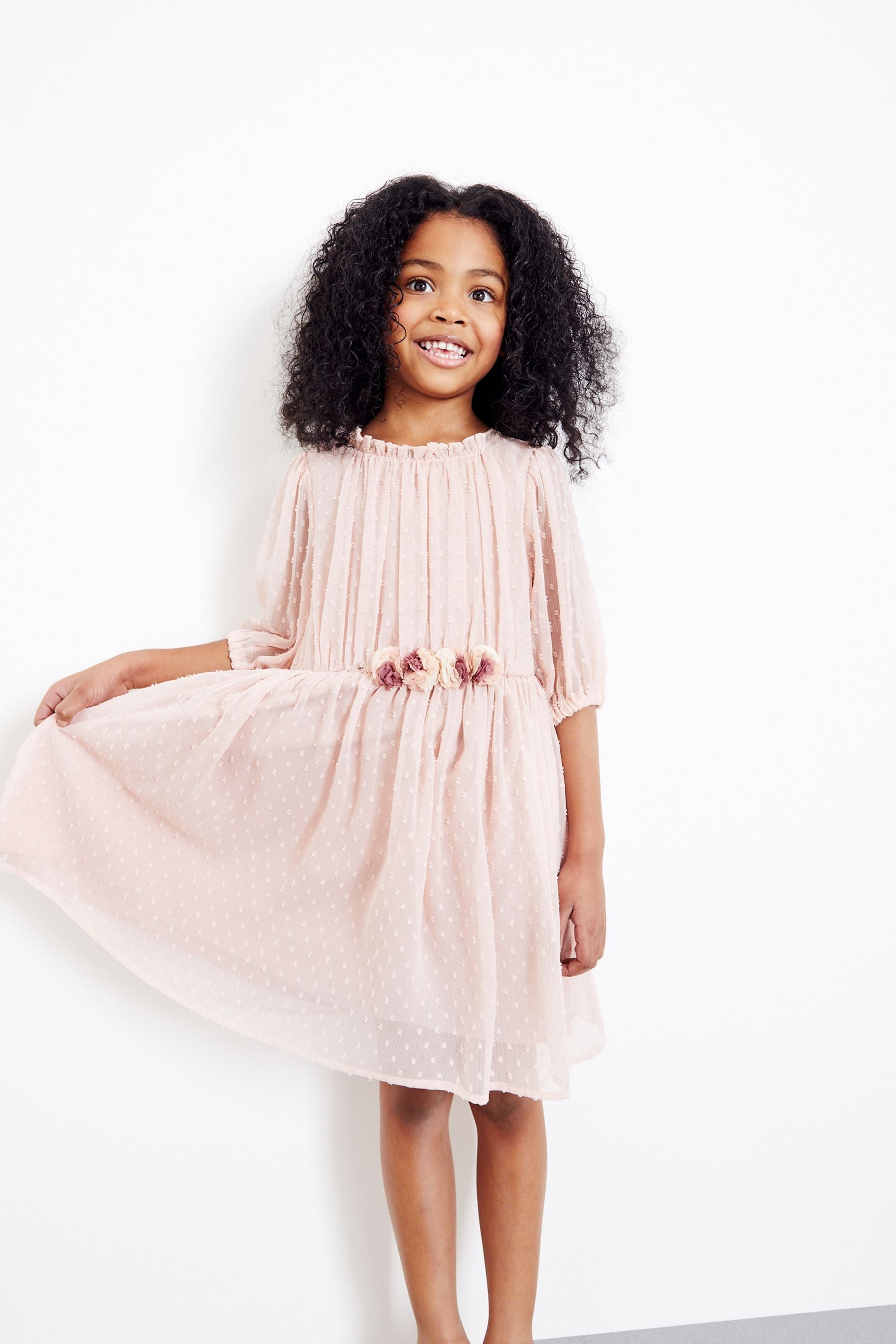 Pink Chiffon Corsage Dress (3-16yrs)