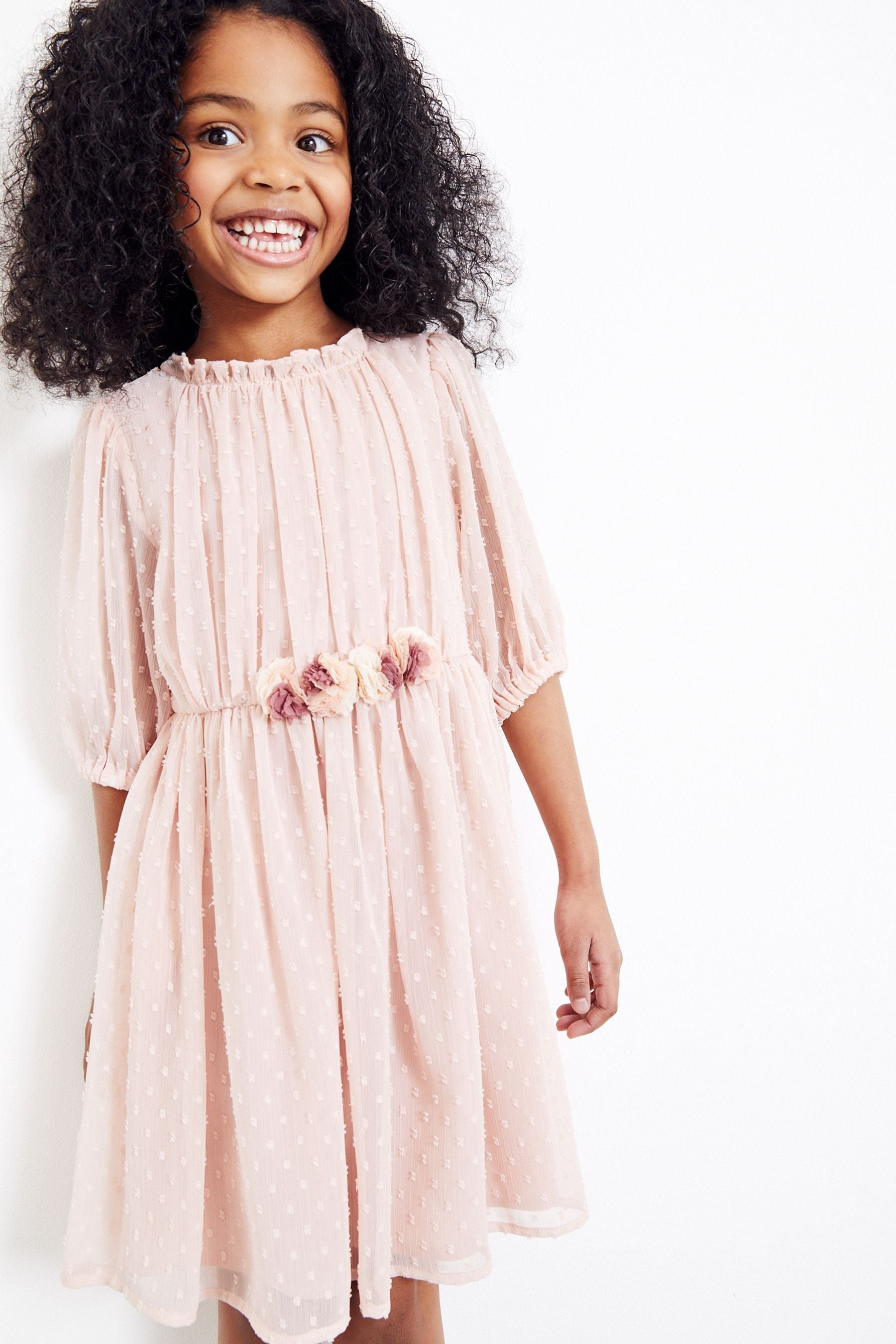 Pink Chiffon Corsage Dress (3-16yrs)