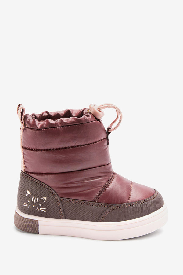 Chocolate Brown Thinsulate Warm Lined Thermal Quilted Boots