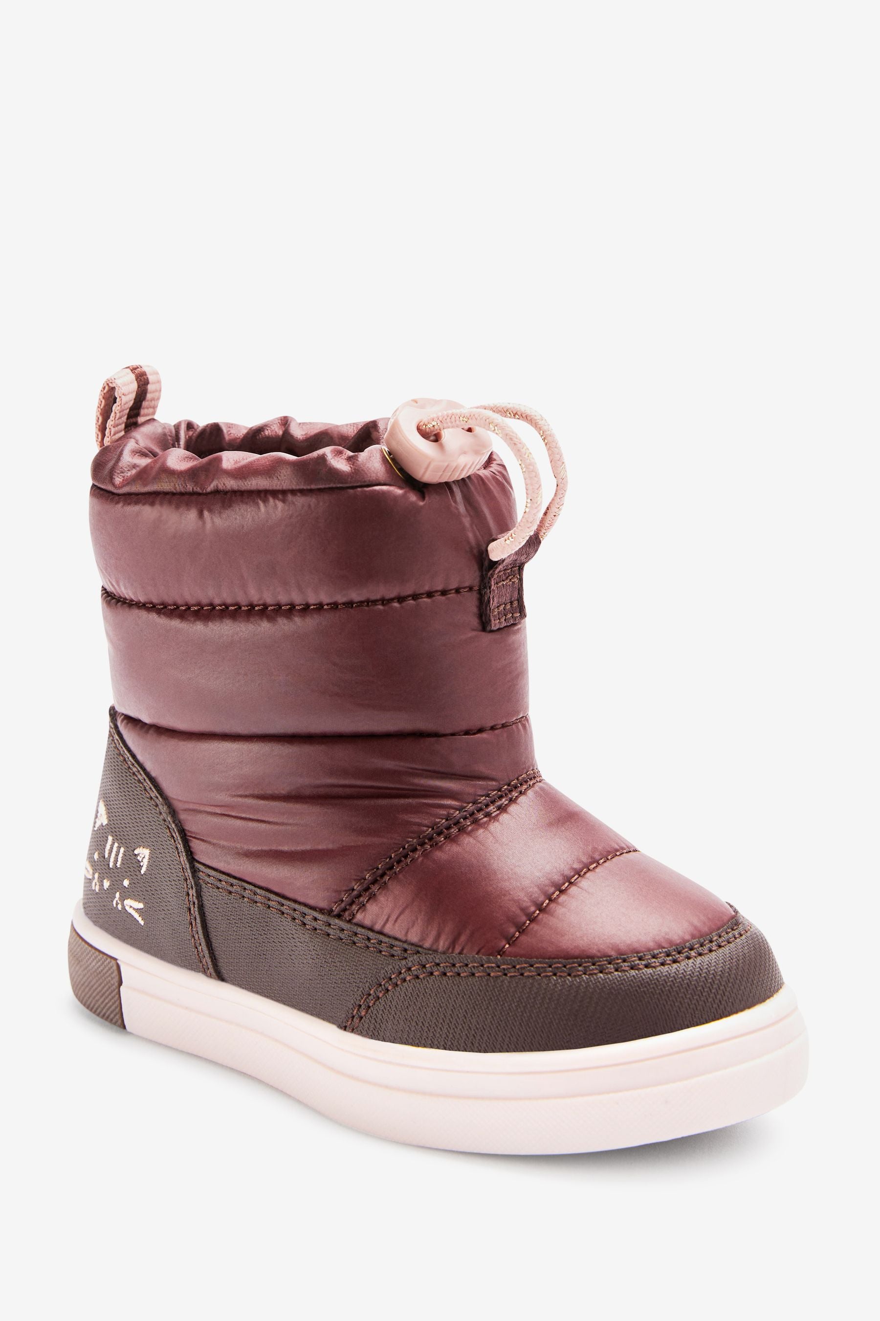 Chocolate Brown Thinsulate Warm Lined Thermal Quilted Boots