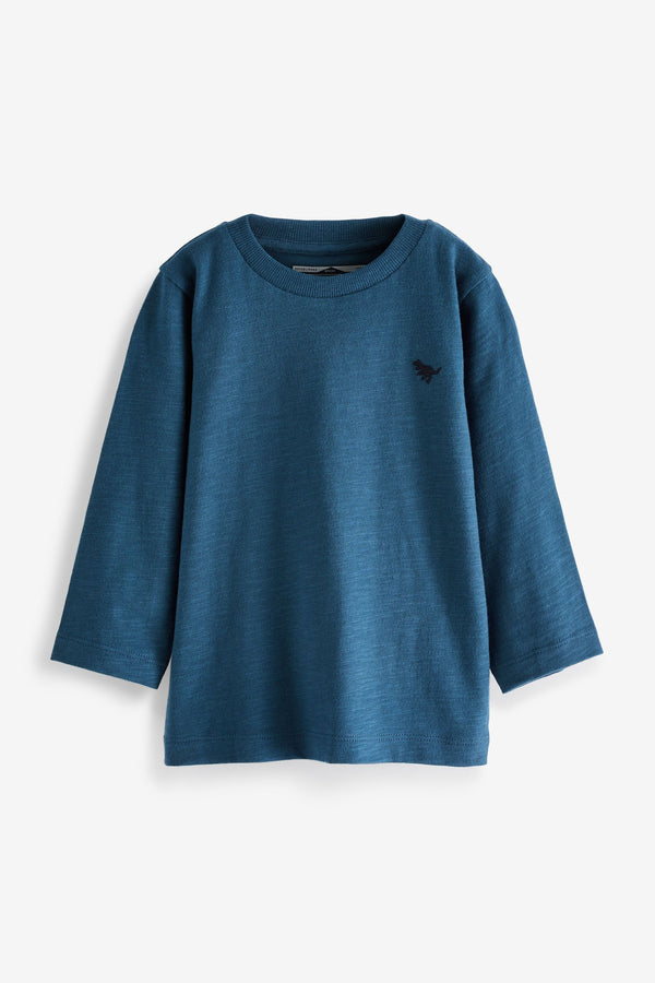 Dark Blue Long Sleeve Plain T-Shirt (3mths-7yrs)