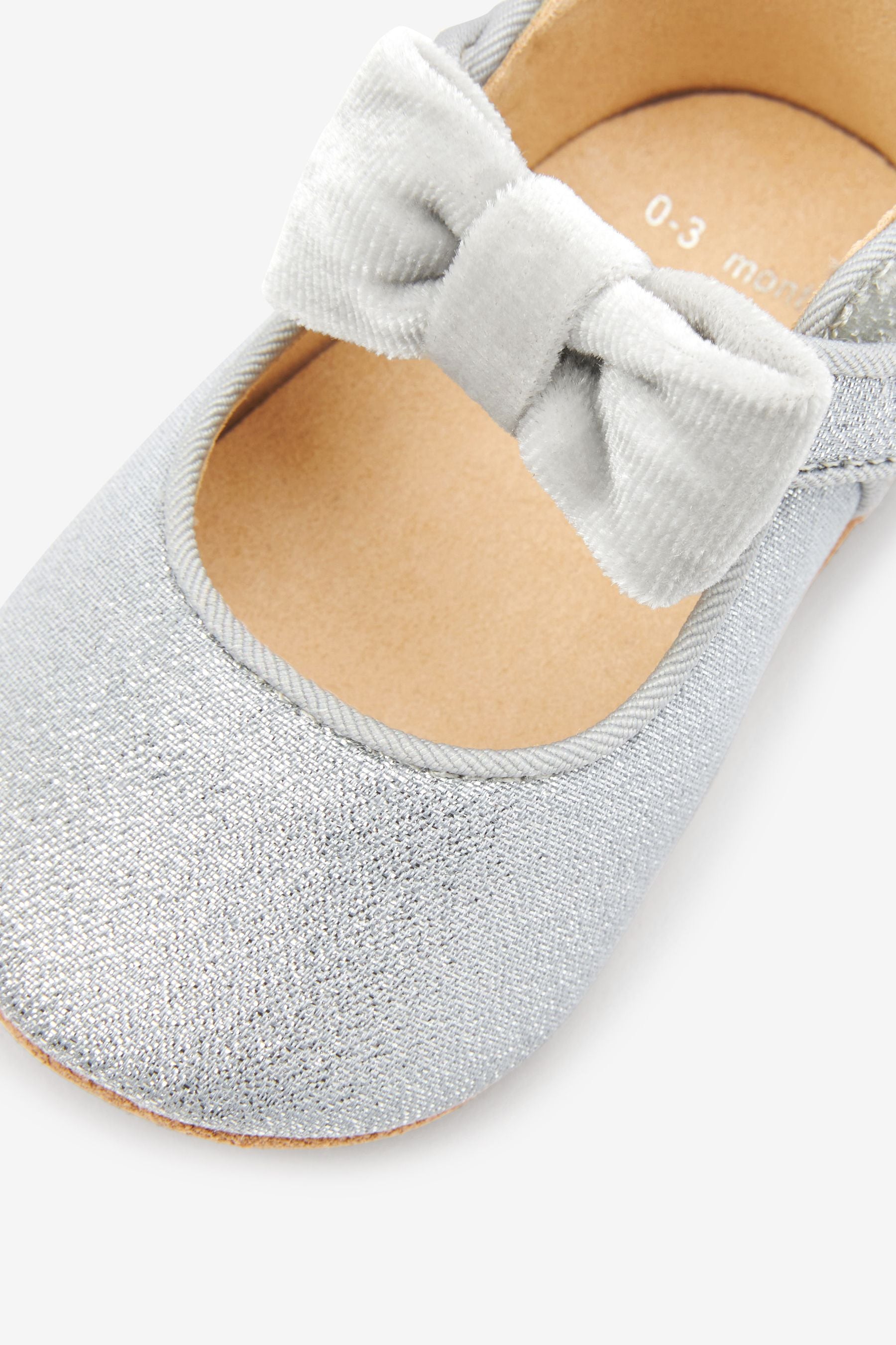 Silver Sparkle Occasion Mary Jane Baby Shoes (0-18mths)