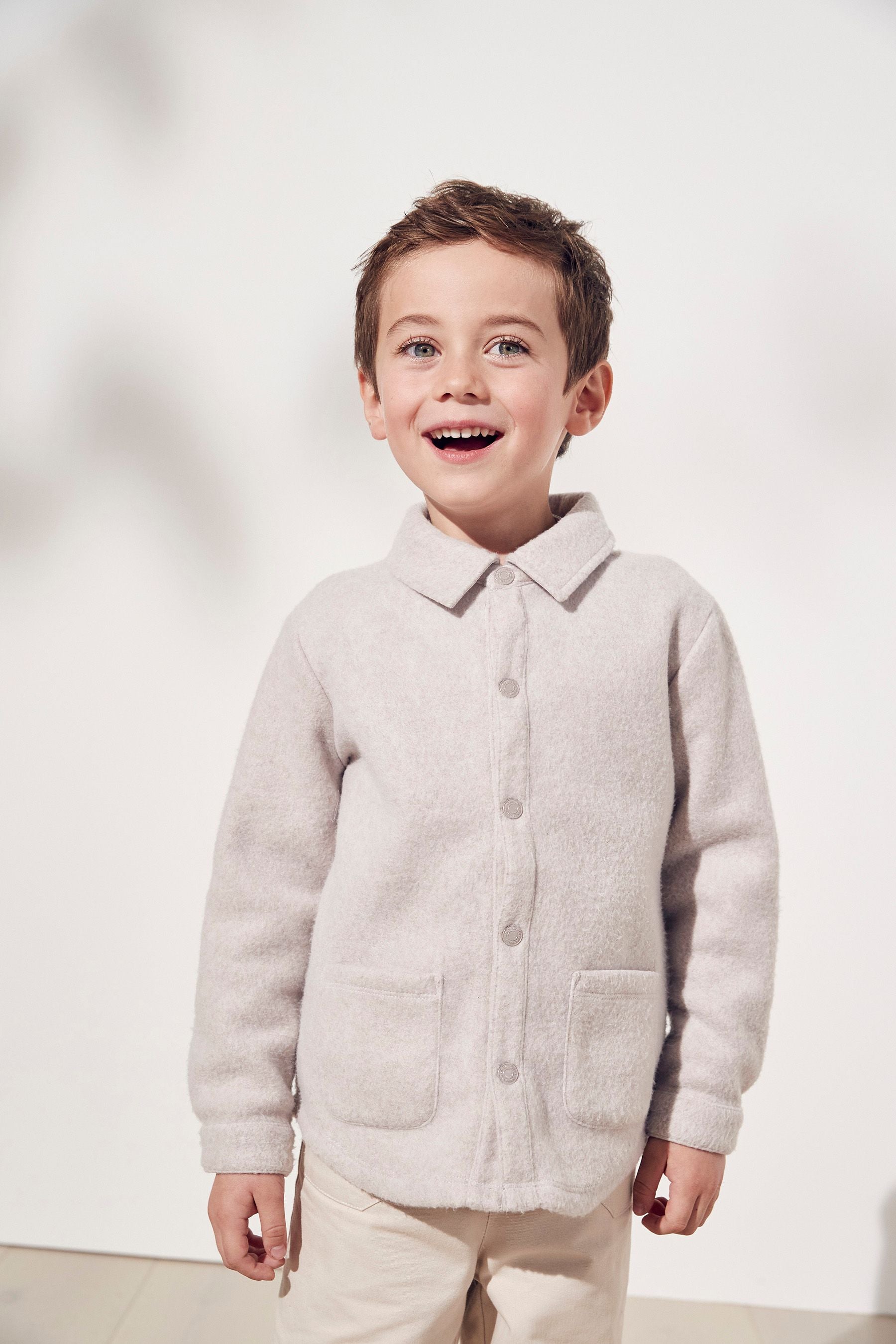 The White Company Toddler Grey Fleece Shacket