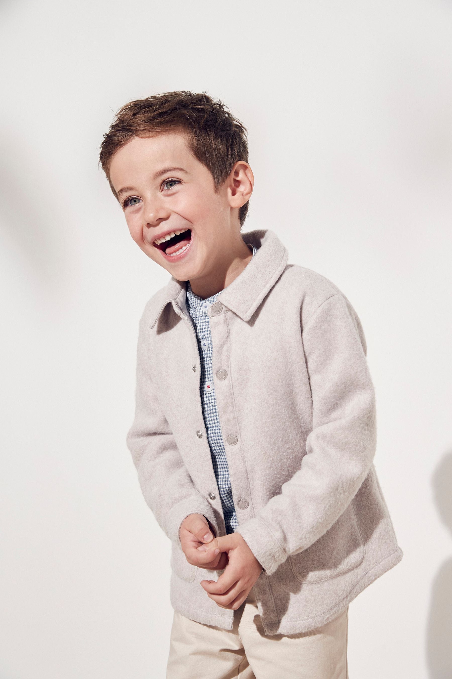 The White Company Toddler Grey Fleece Shacket