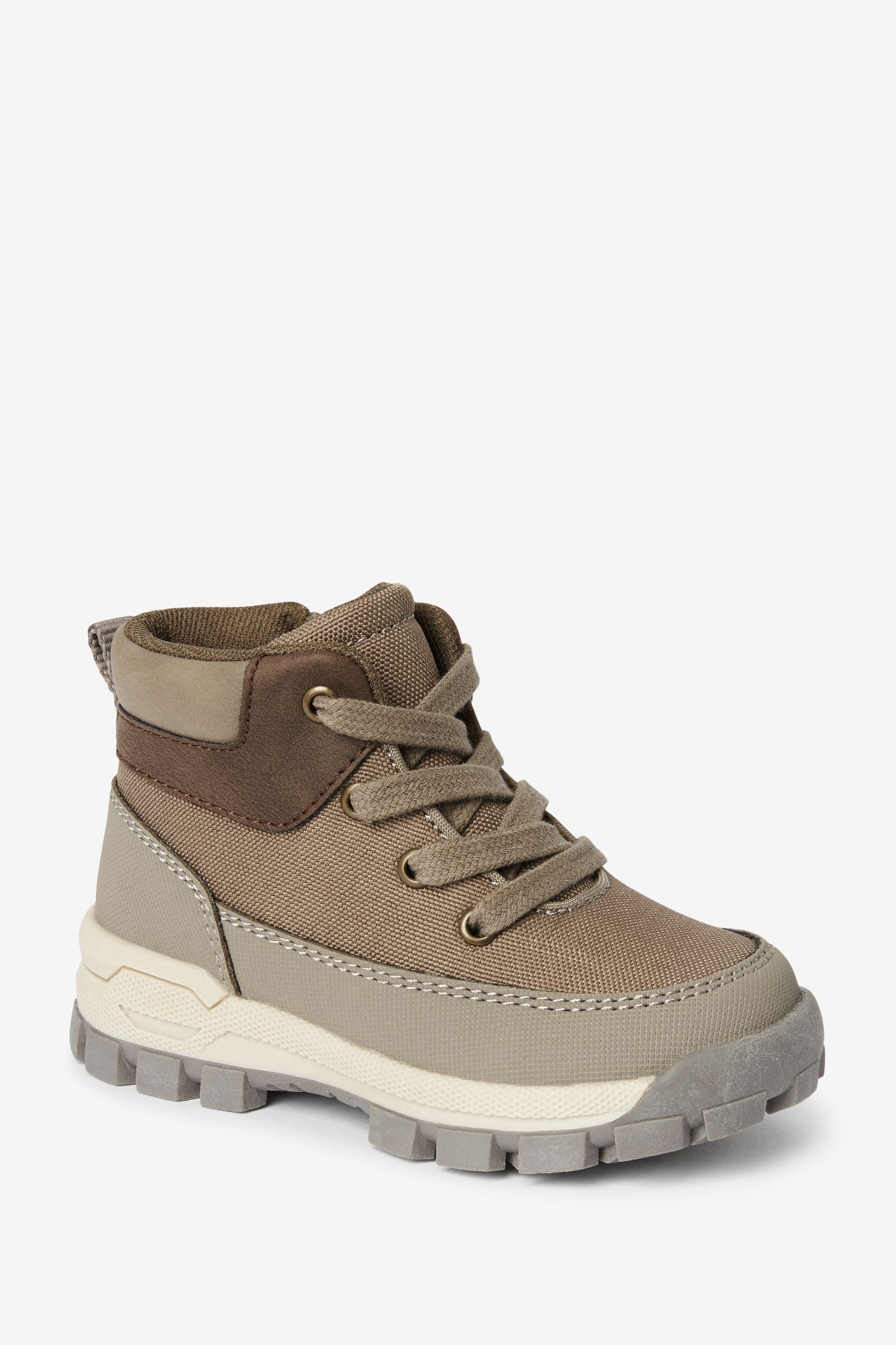 Stone Natural Lace-Up Walker Boots