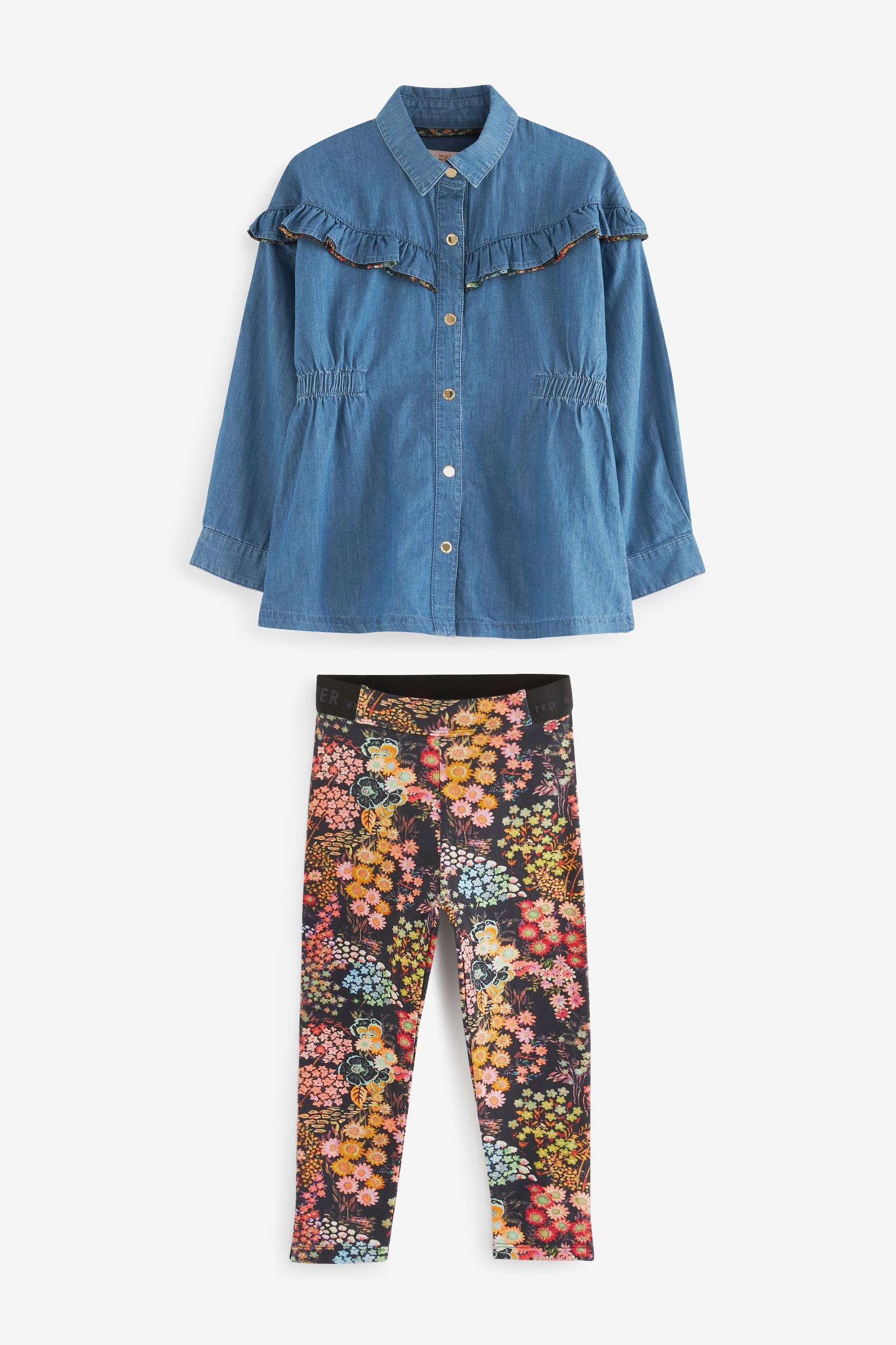 Blue Baker by Ted Baker Blue Chambray Blouse And Leggings Set