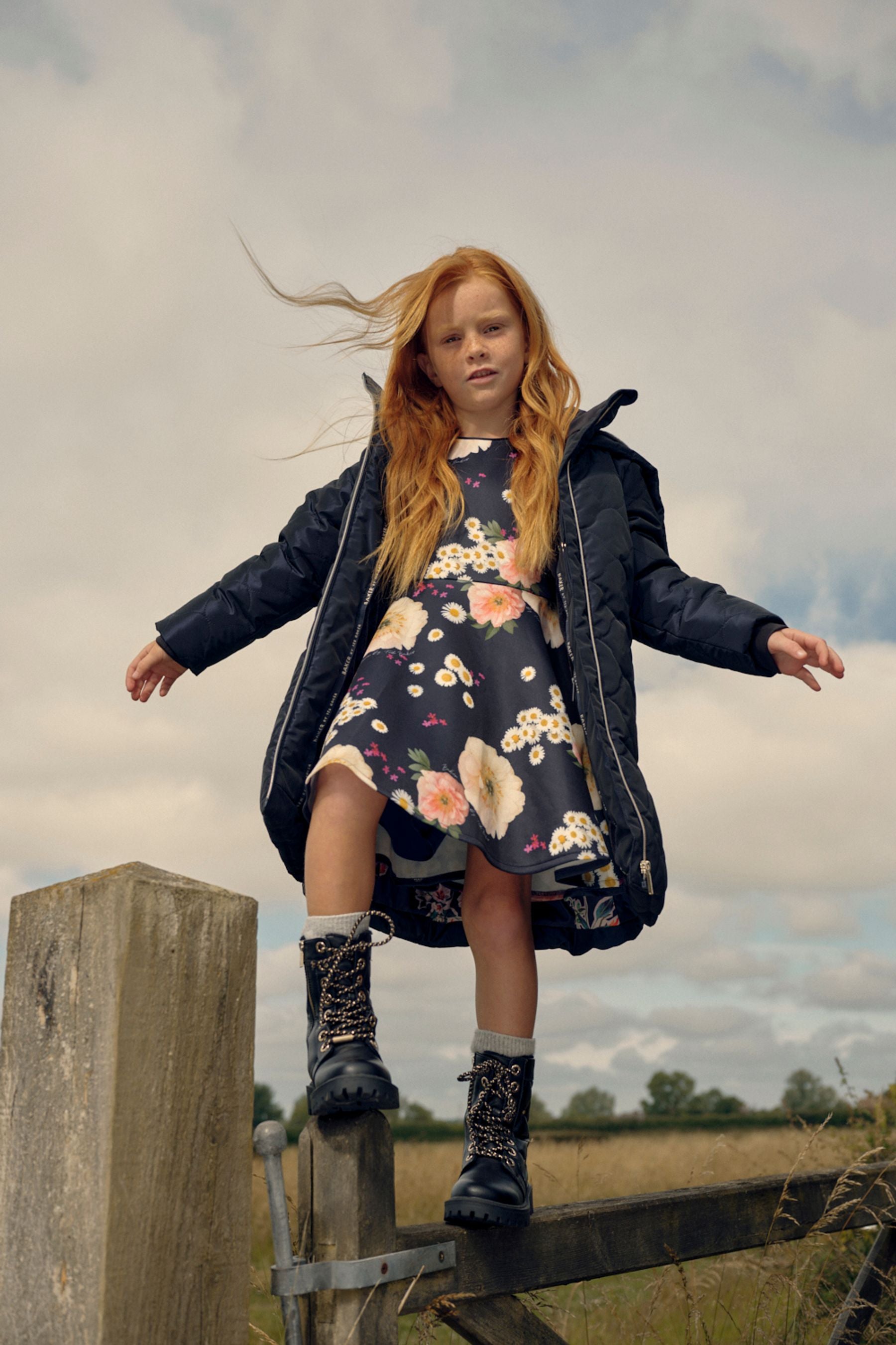 Navy Blue Baker by Ted Baker Navy Blue Floral Scuba Dress