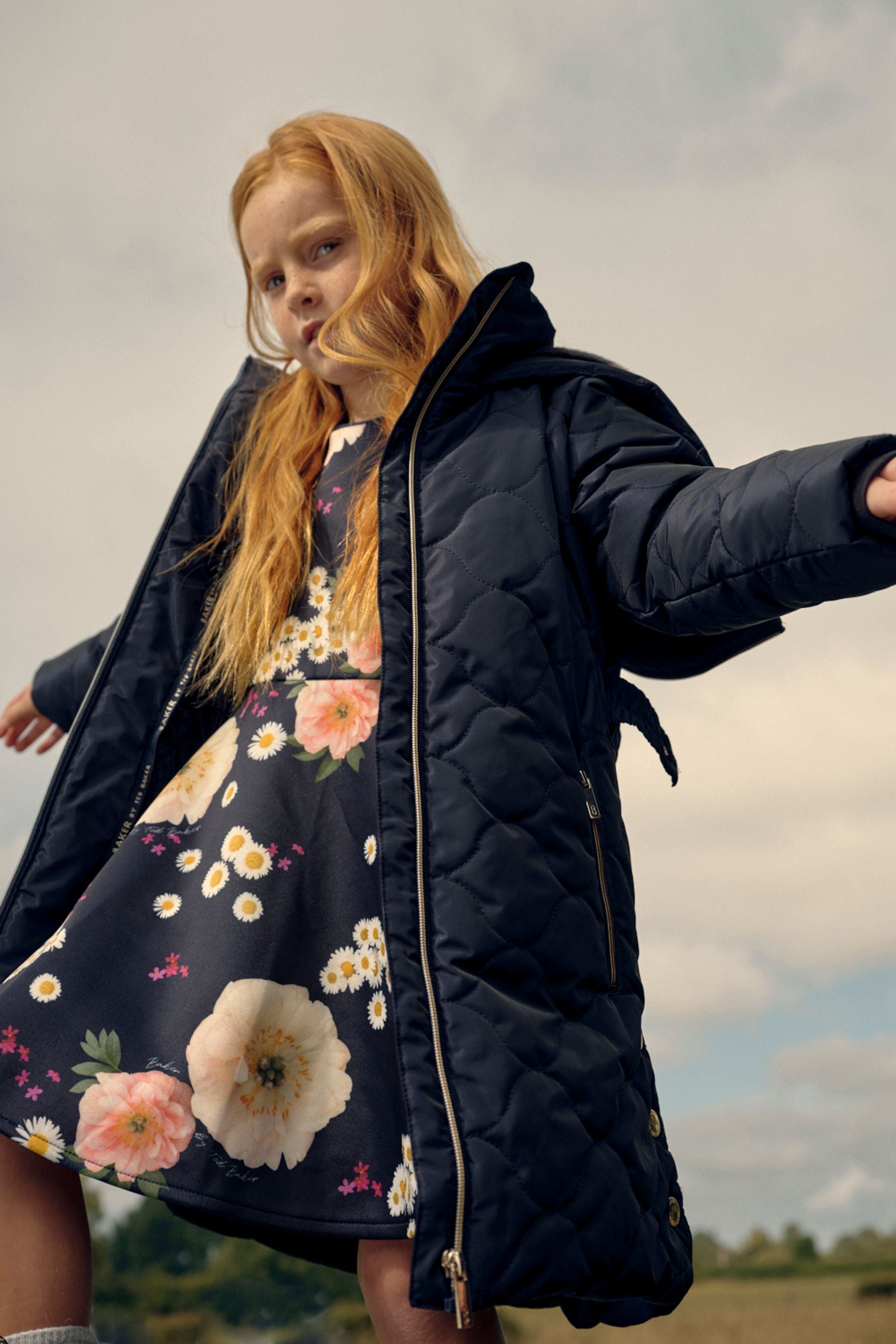 Navy Blue Baker by Ted Baker Navy Blue Floral Scuba Dress