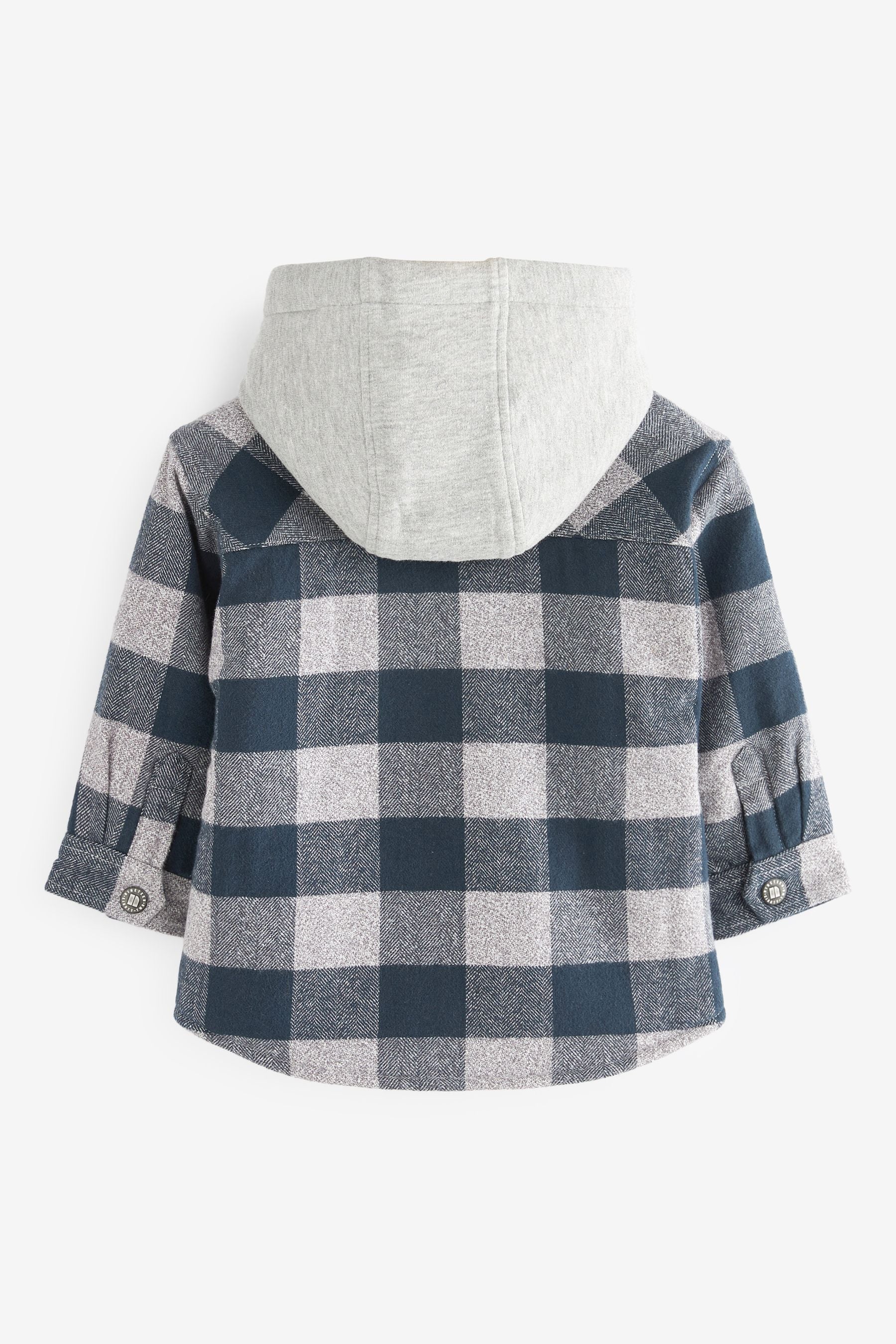 Grey Check Teddy Hooded Shacket (3mths-7yrs)