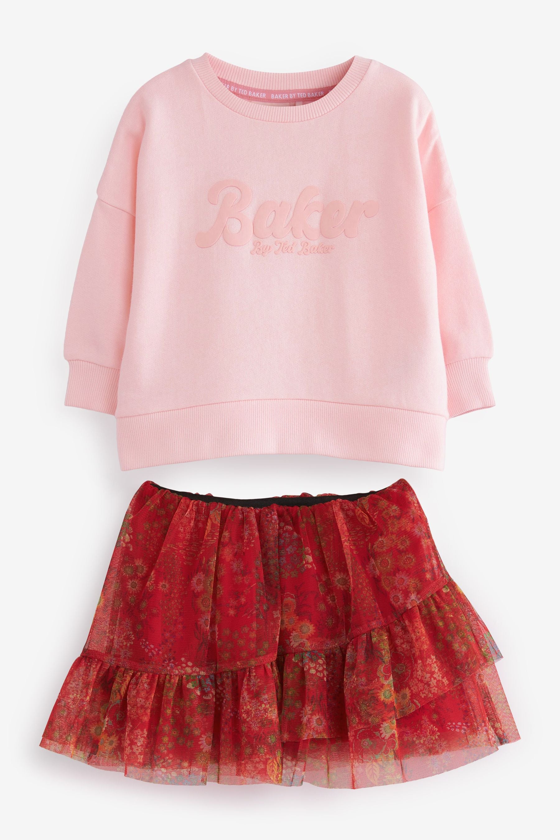 Pink Baker by Ted Baker Pink Sweater and Skirt Set