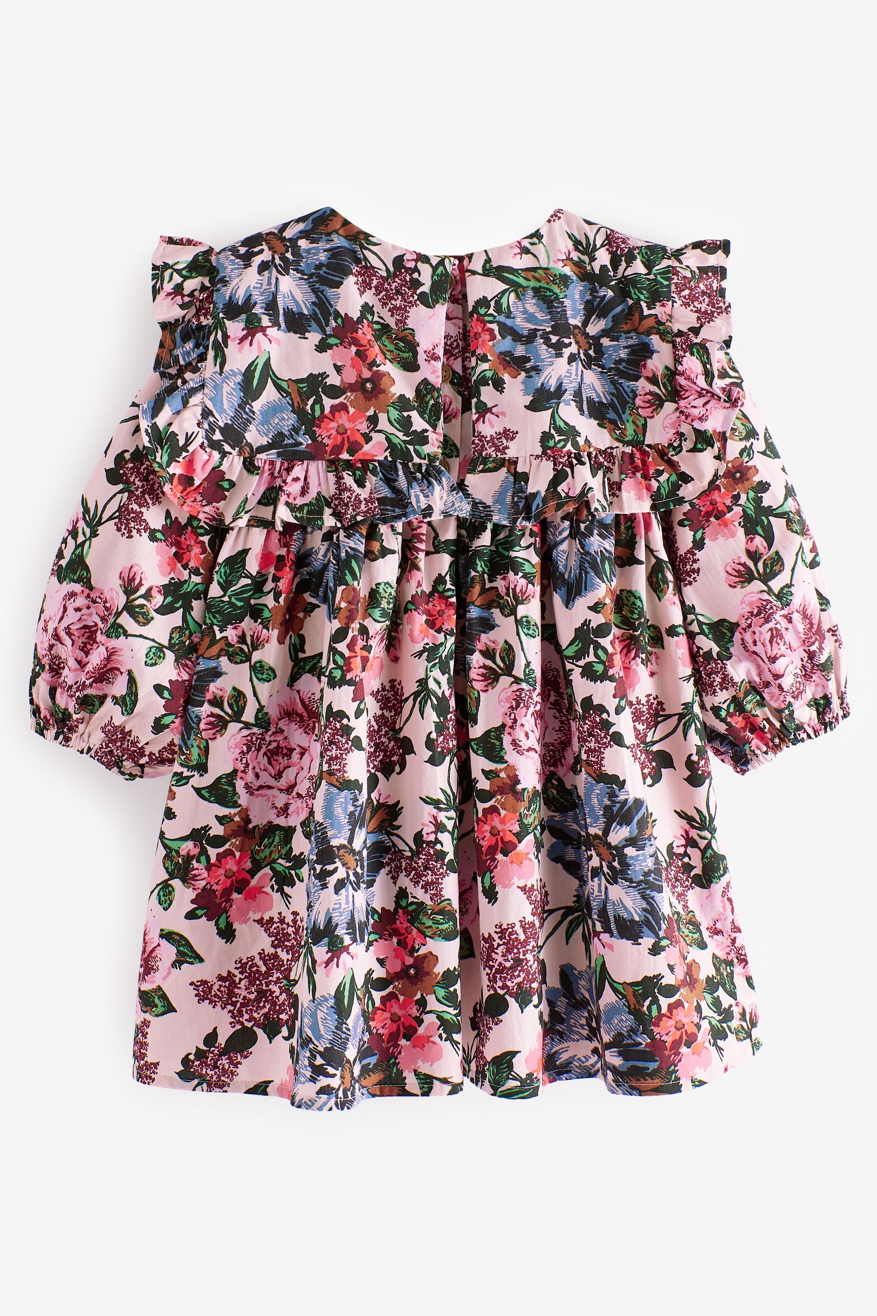 Pink Floral Printed Collar Dress (3mths-8yrs)