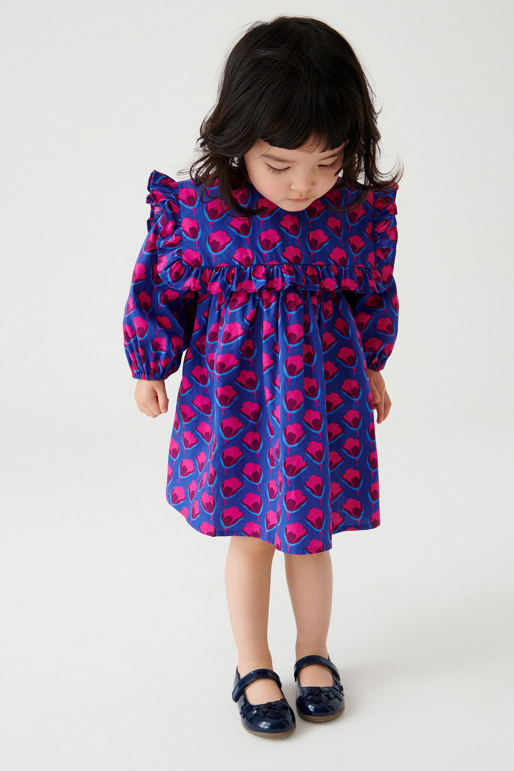 Pink/Purple Printed Collar Dress (3mths-8yrs)