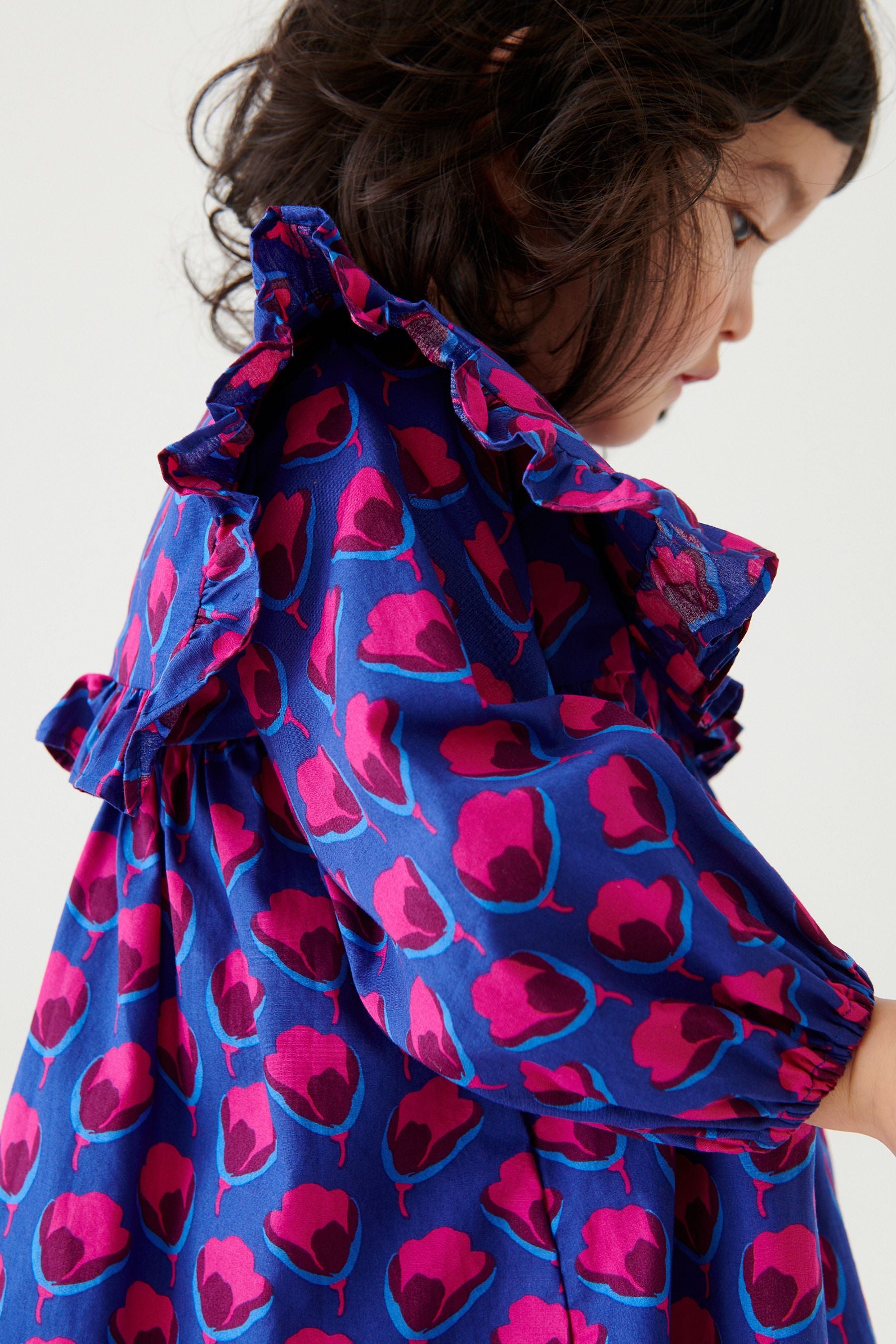 Pink/Purple Printed Collar Dress (3mths-8yrs)