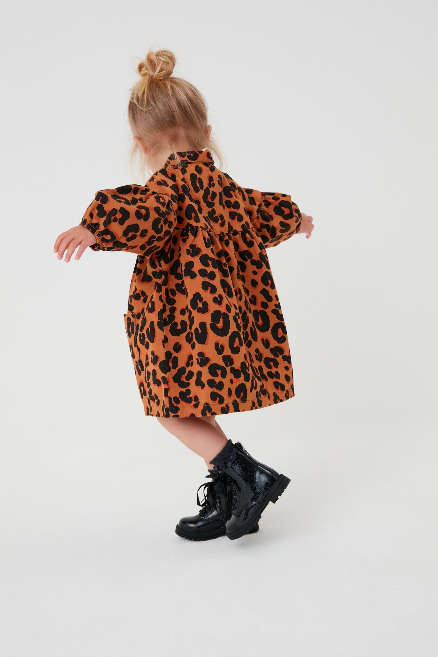 Animal Print Cotton Shirt Dress (3mths-8yrs)