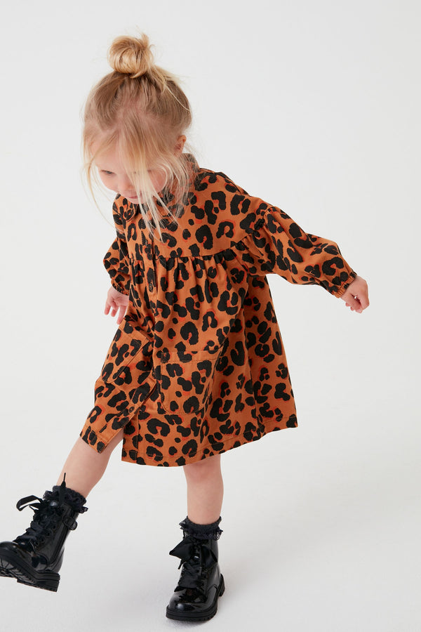 Animal Print Cotton Shirt Dress (3mths-8yrs)