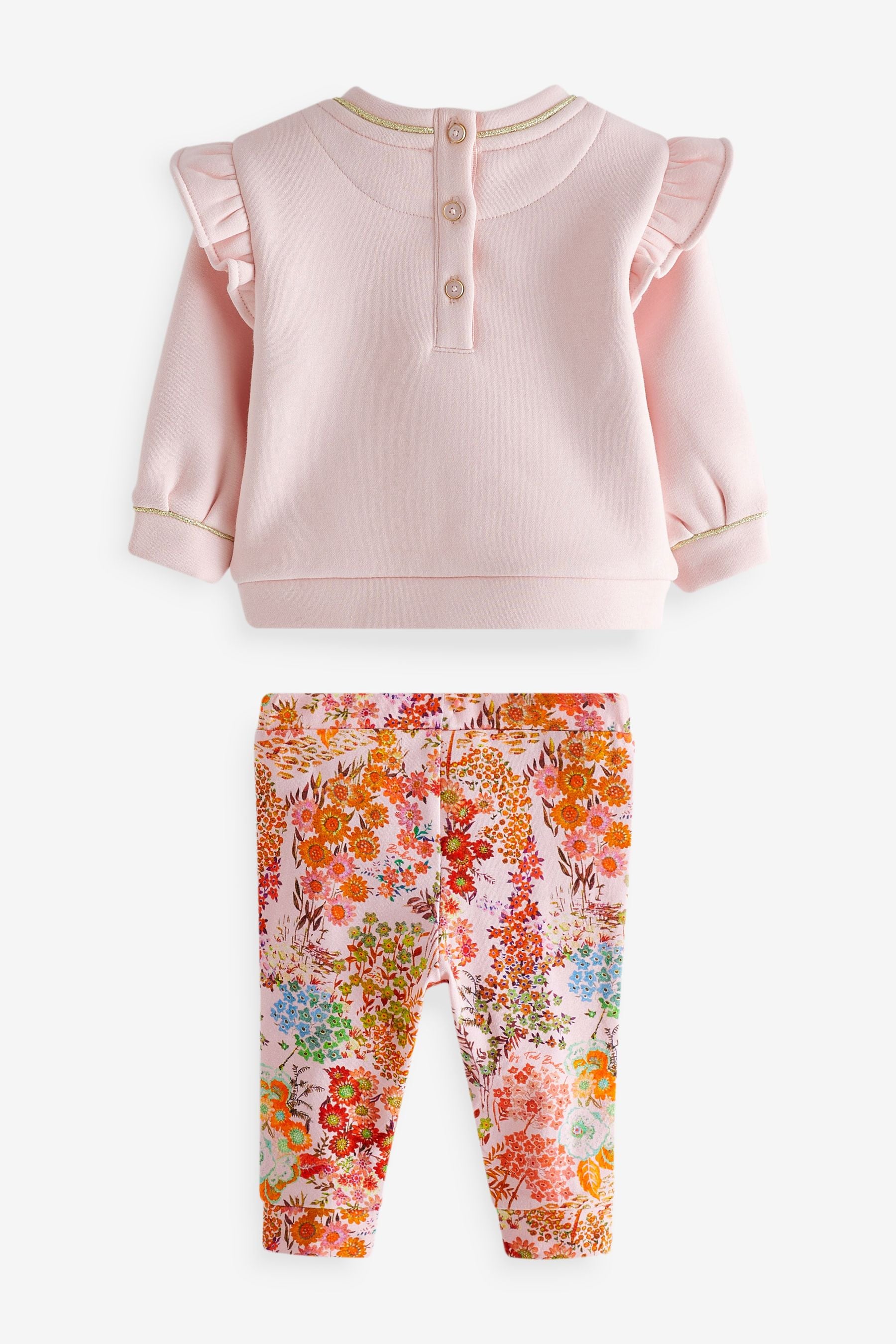 Baker by Ted Baker Pink Floral Sweater And Leggings Set