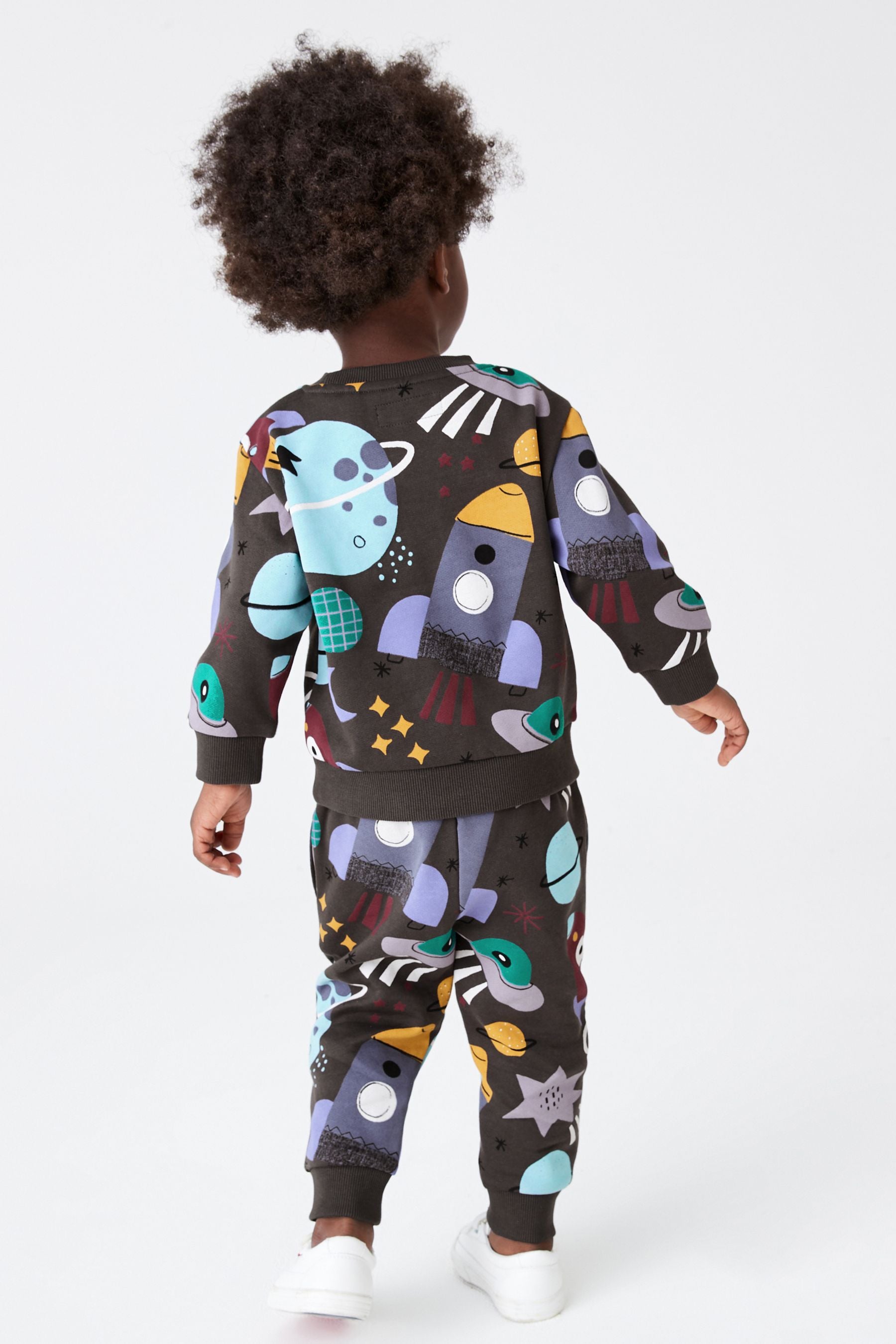 Charcoal Grey Rocket All-Over Printed Joggers (3mths-7yrs)