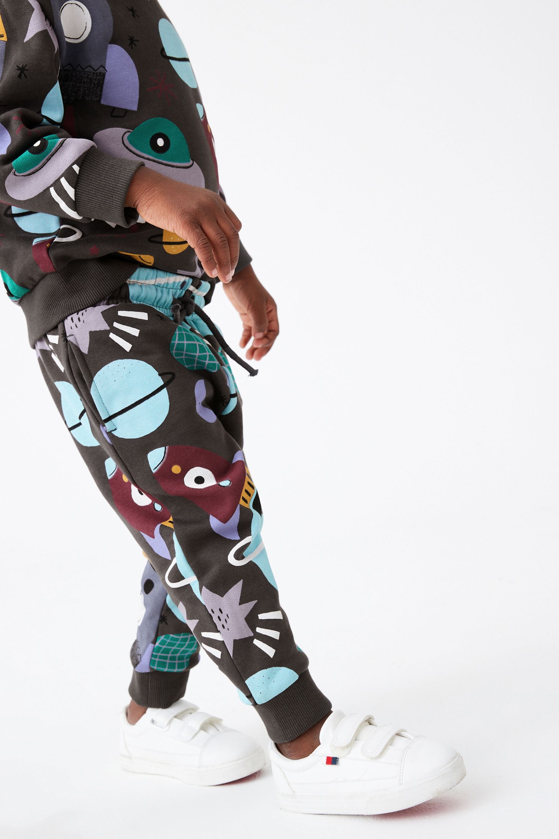 Charcoal Grey Rocket All-Over Printed Joggers (3mths-7yrs)