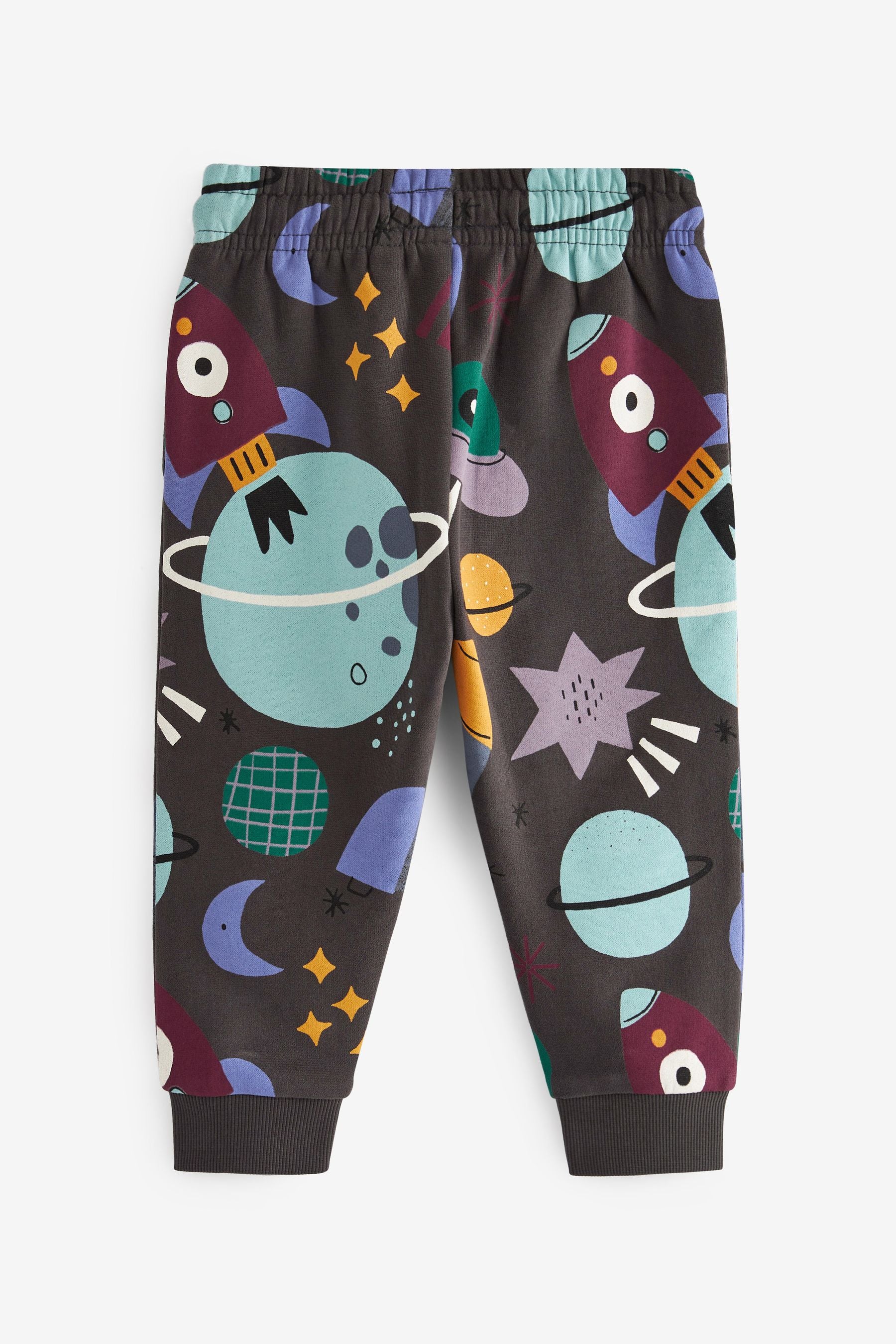 Charcoal Grey Rocket All-Over Printed Joggers (3mths-7yrs)