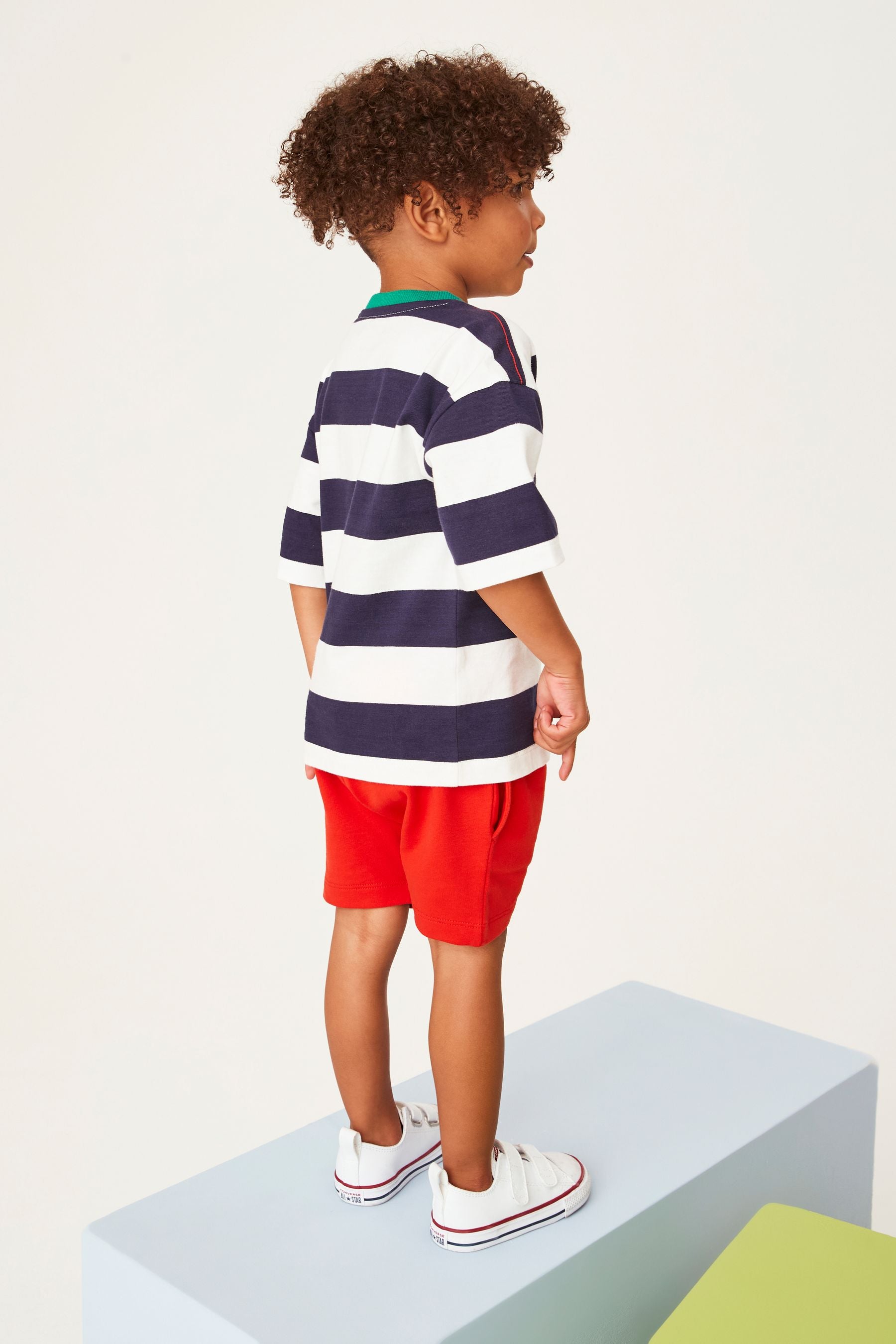 Navy and Red Stripe T-Shirt and Shorts Set (3mths-7yrs)