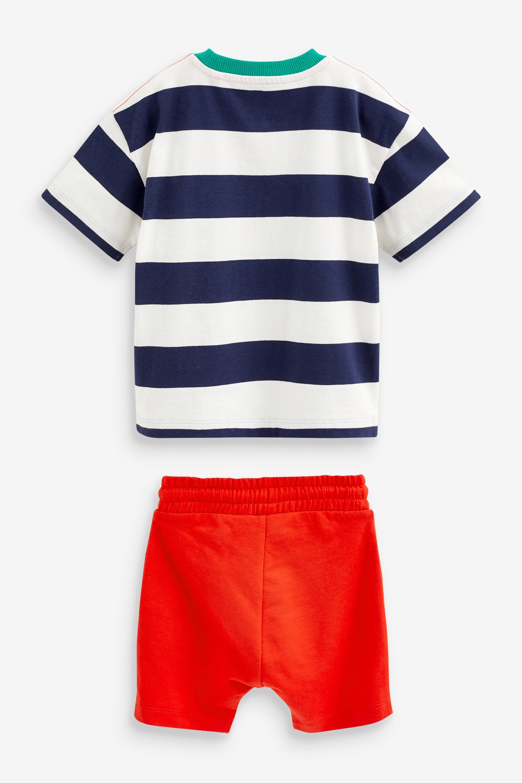 Navy and Red Stripe T-Shirt and Shorts Set (3mths-7yrs)