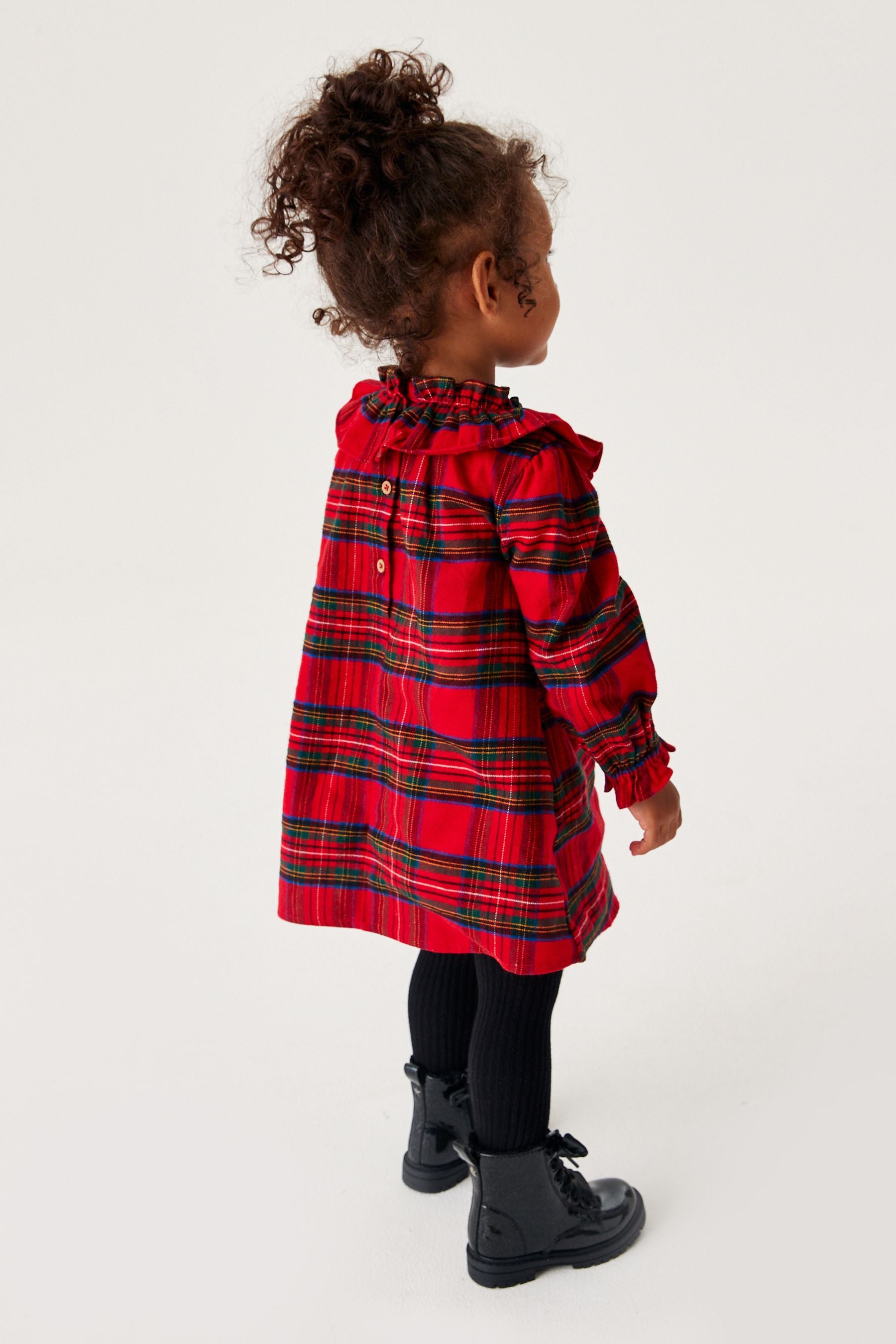 Red Nxt Ruffle Collar Check Dress (3mths-8yrs)