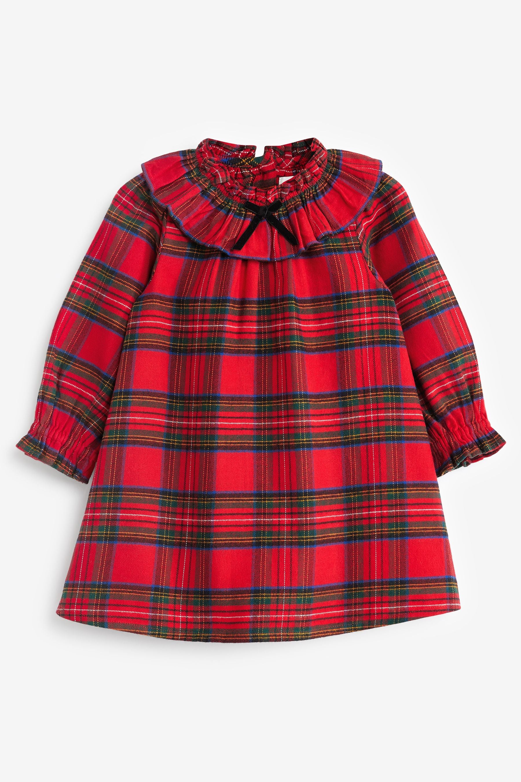 Red Nxt Ruffle Collar Check Dress (3mths-8yrs)