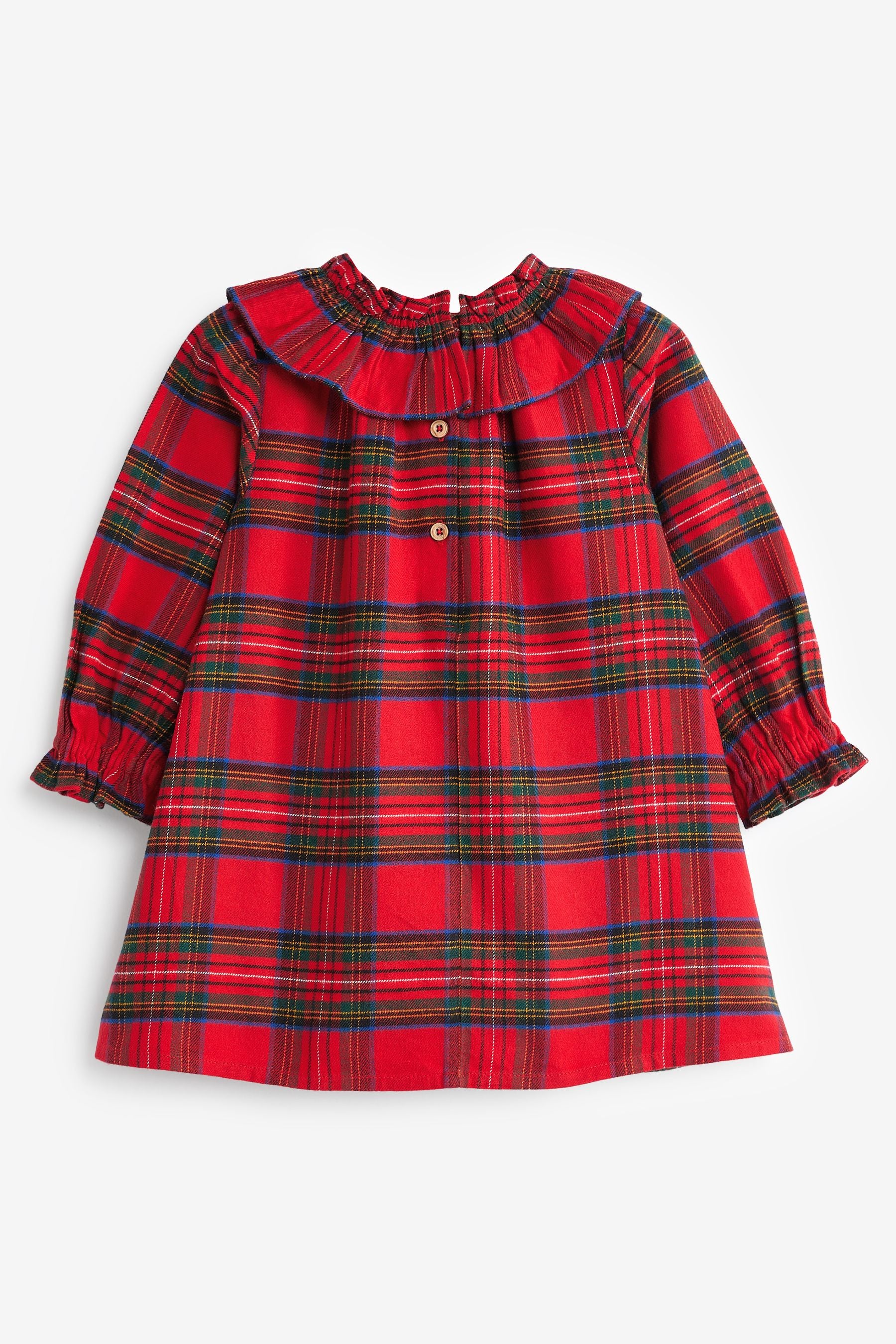 Red Nxt Ruffle Collar Check Dress (3mths-8yrs)