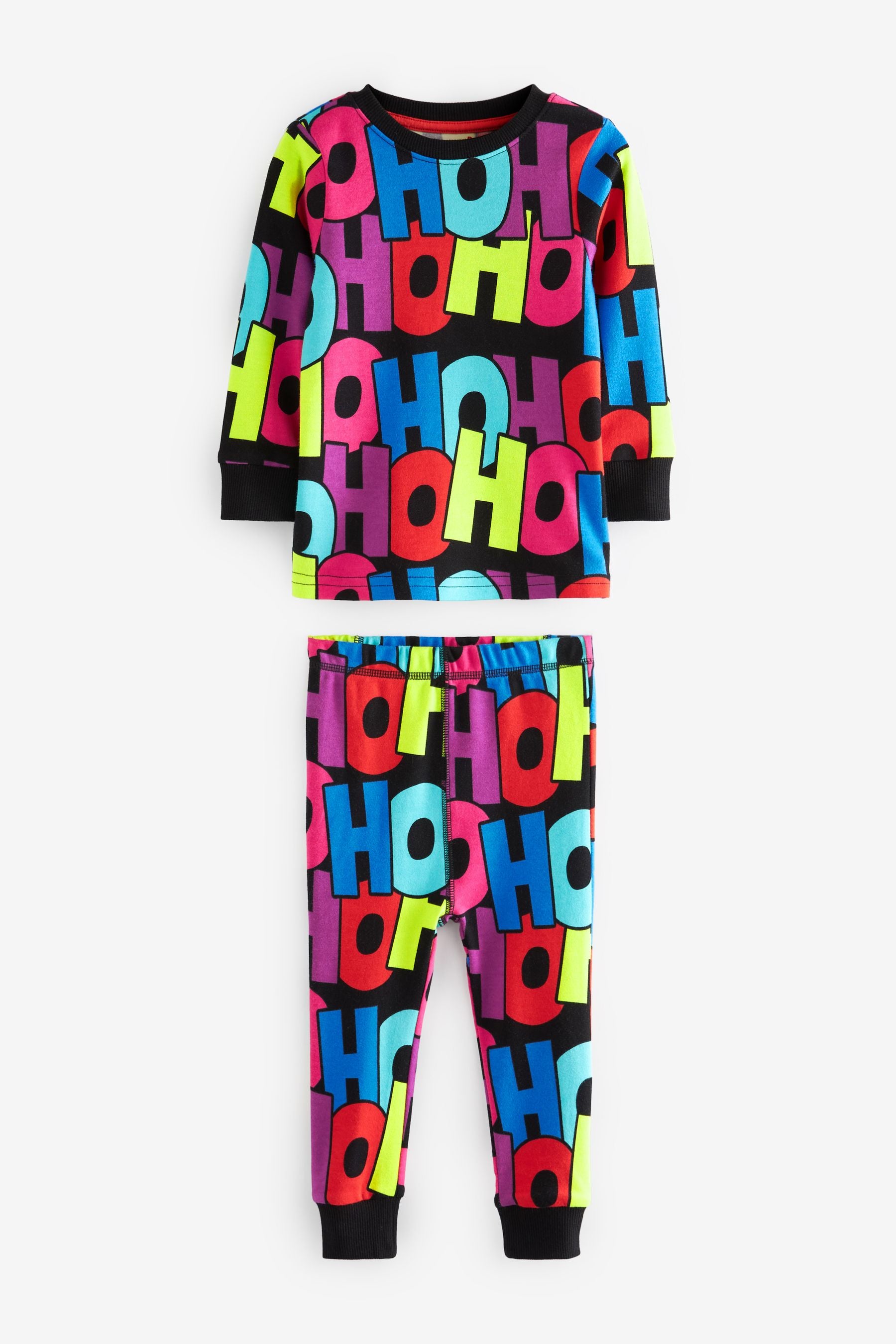 Blue/Green/Pink Ho Ho Ho Christmas Pyjamas (9mths-12yrs)