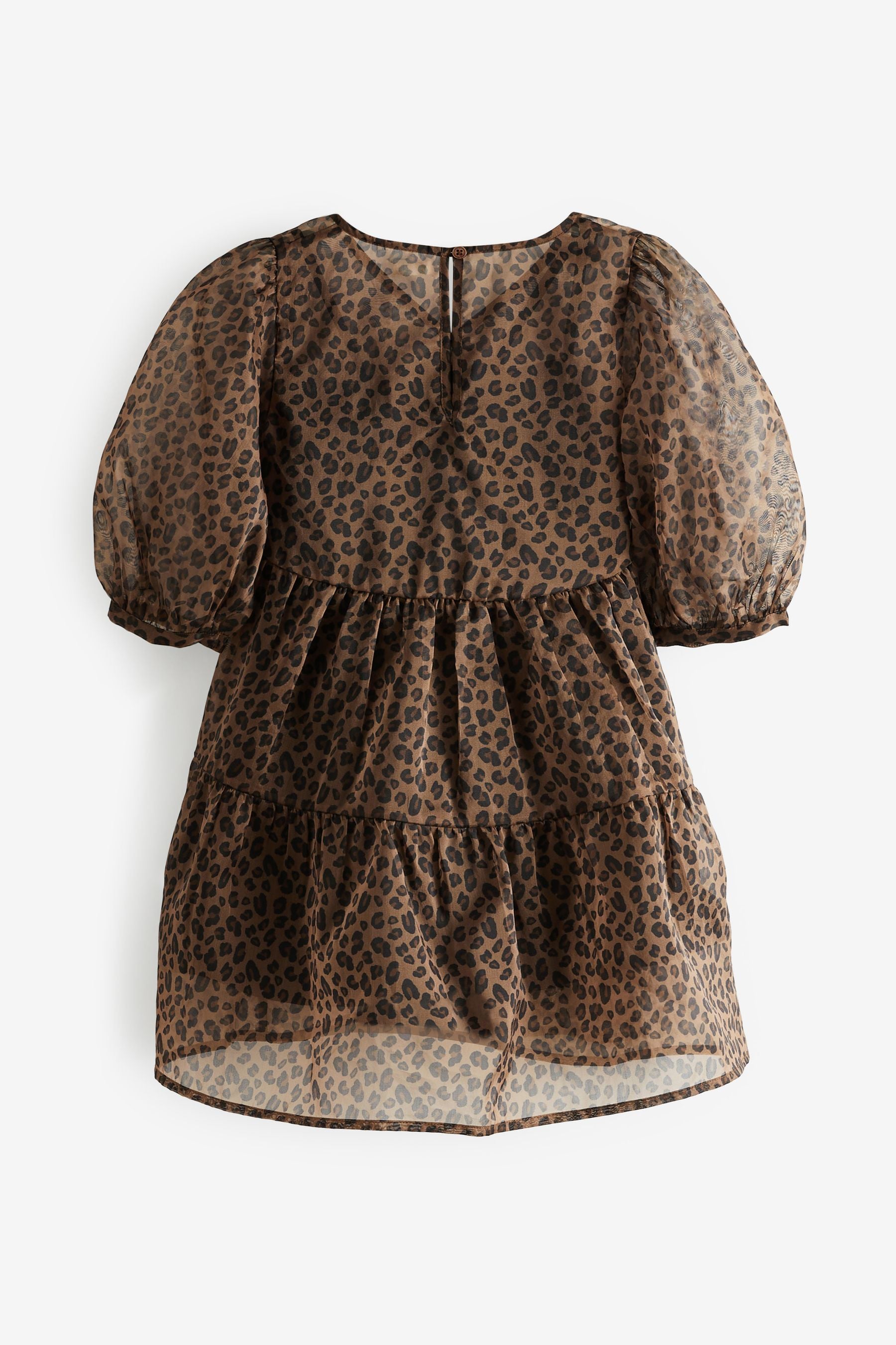 Animal Print Organza Wrap Dress (3-16yrs)