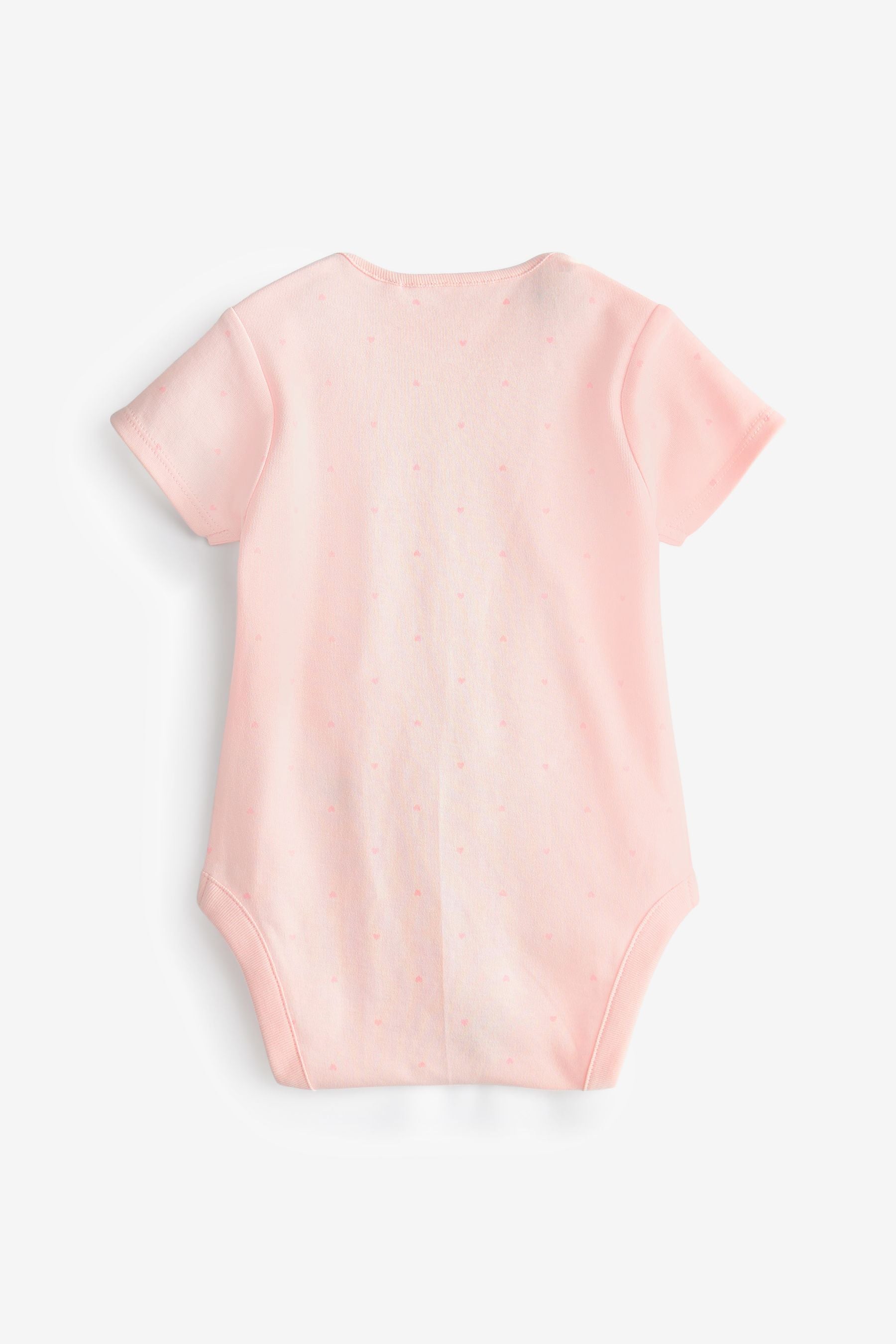 Pink/White Bunny Baby Short Sleeve Bodysuits