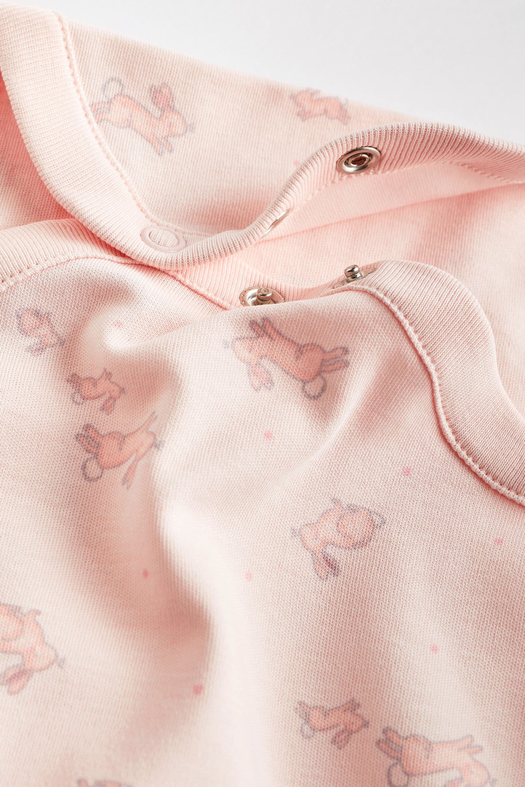 Pink/White Bunny Baby Short Sleeve Bodysuits