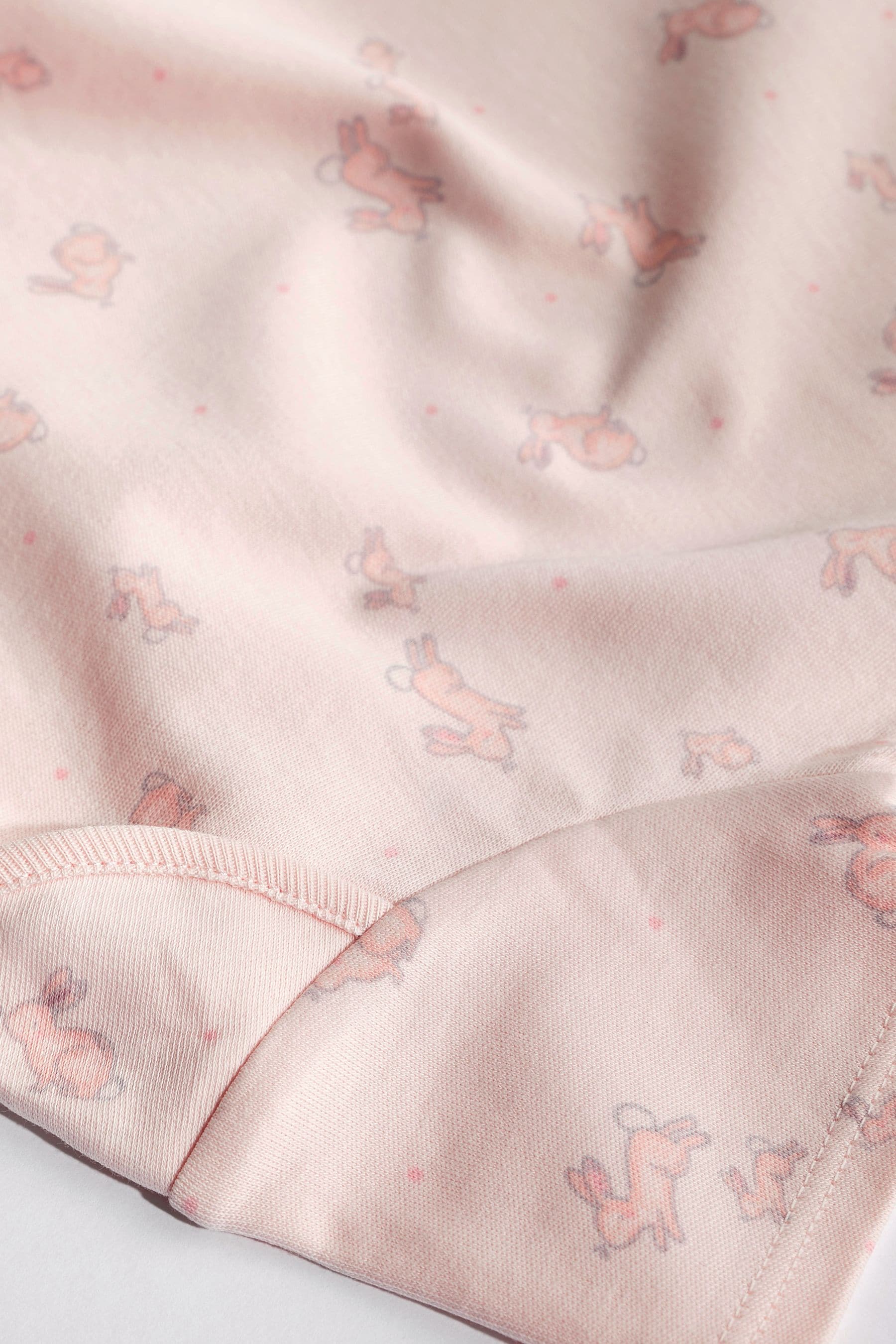 Pink/White Bunny Baby Short Sleeve Bodysuits