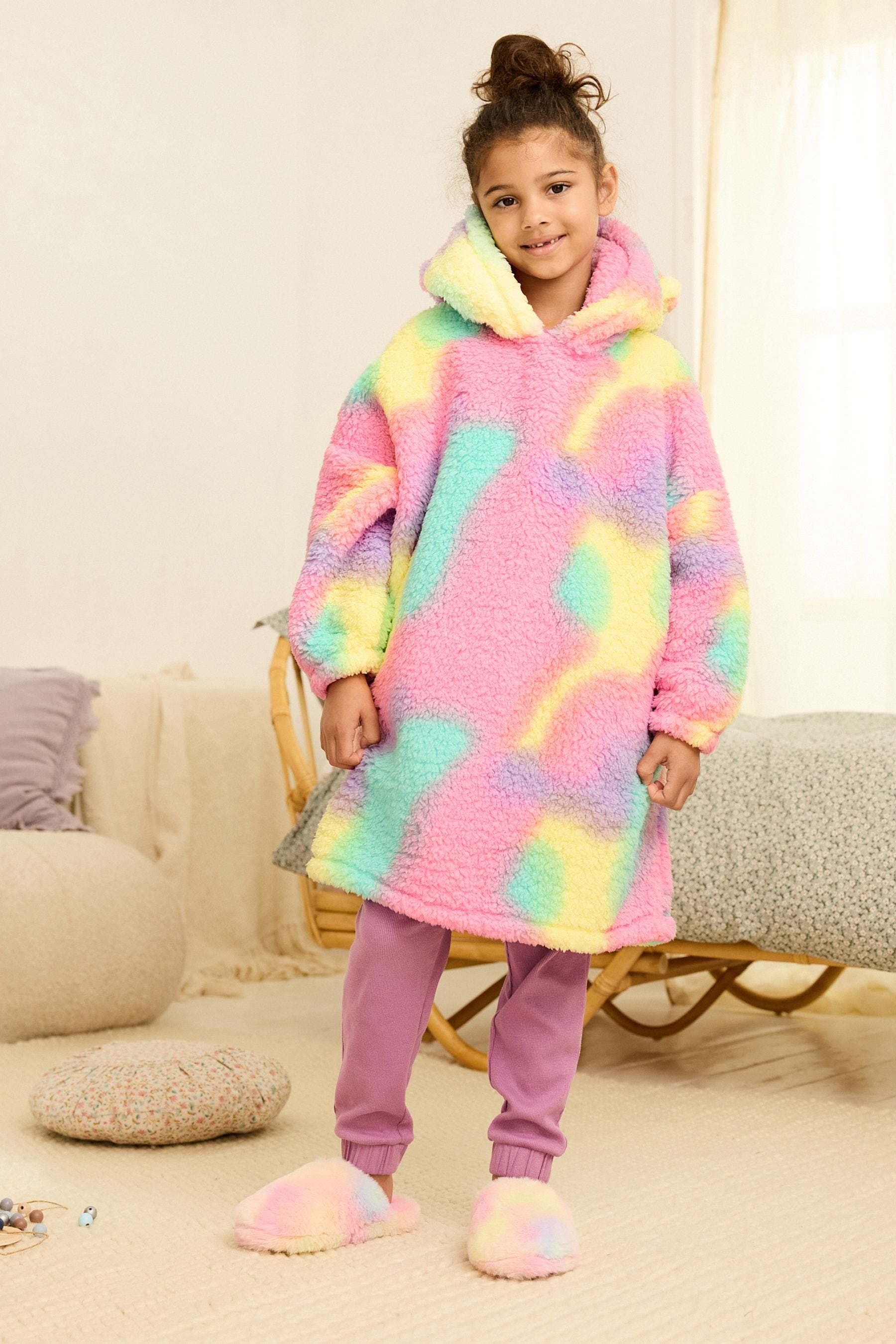 Multi Tie Dye Hooded Blanket (3-16yrs)