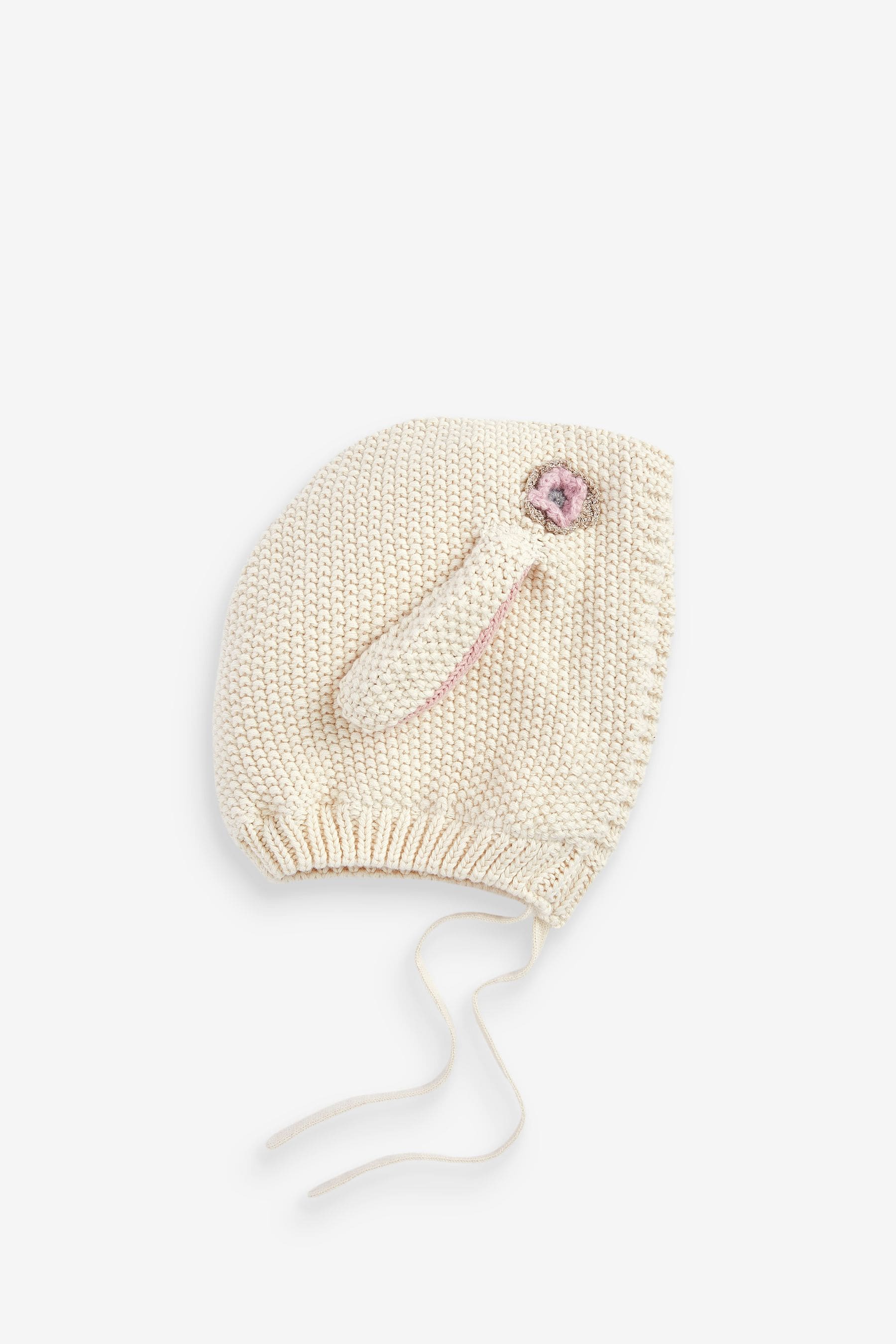 Cream Bunny Knitted Hat (0mths-2yrs)