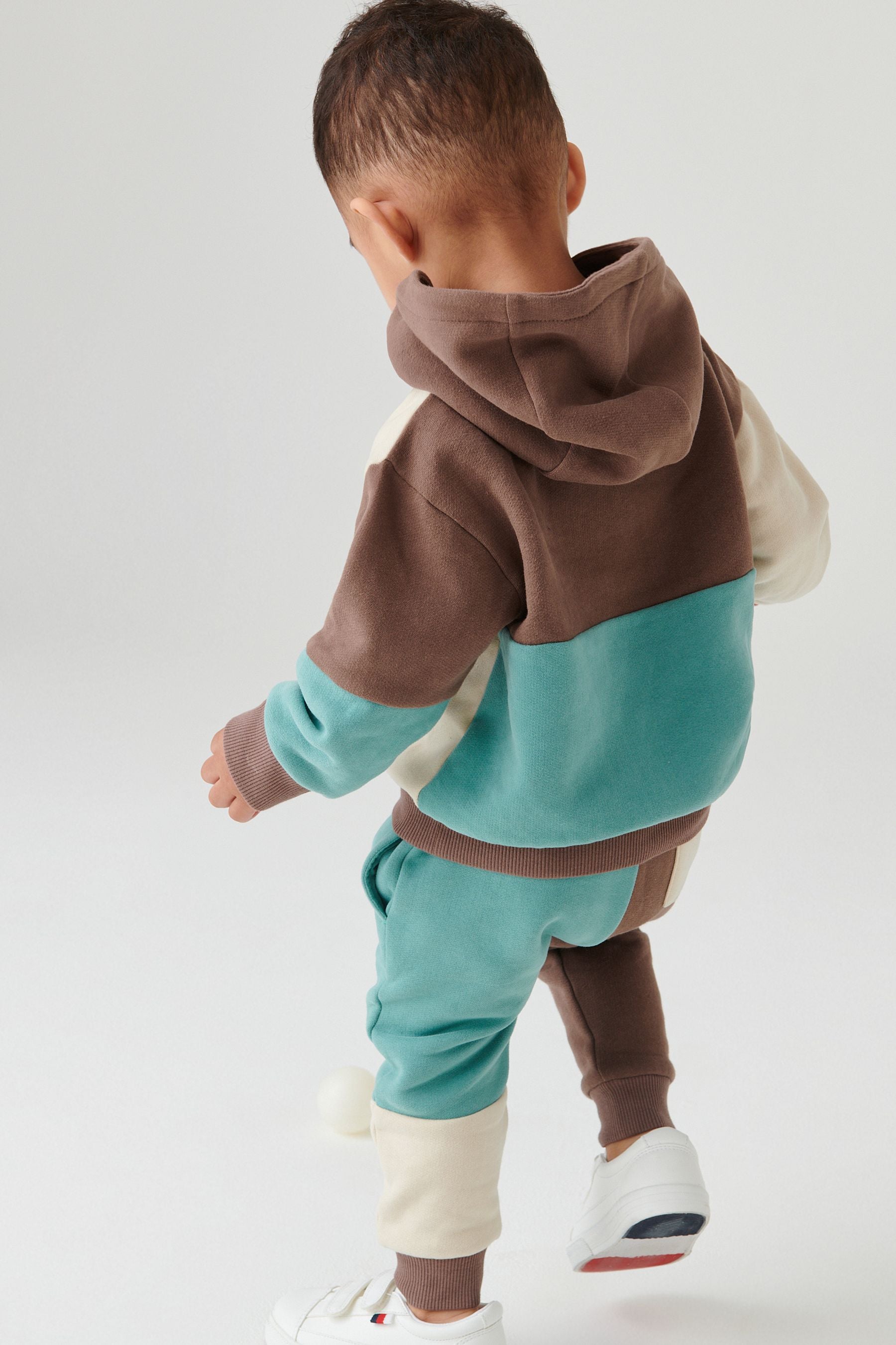 Mint Green/Brown Colourblock Jersey Tracksuit (3mths-7yrs)