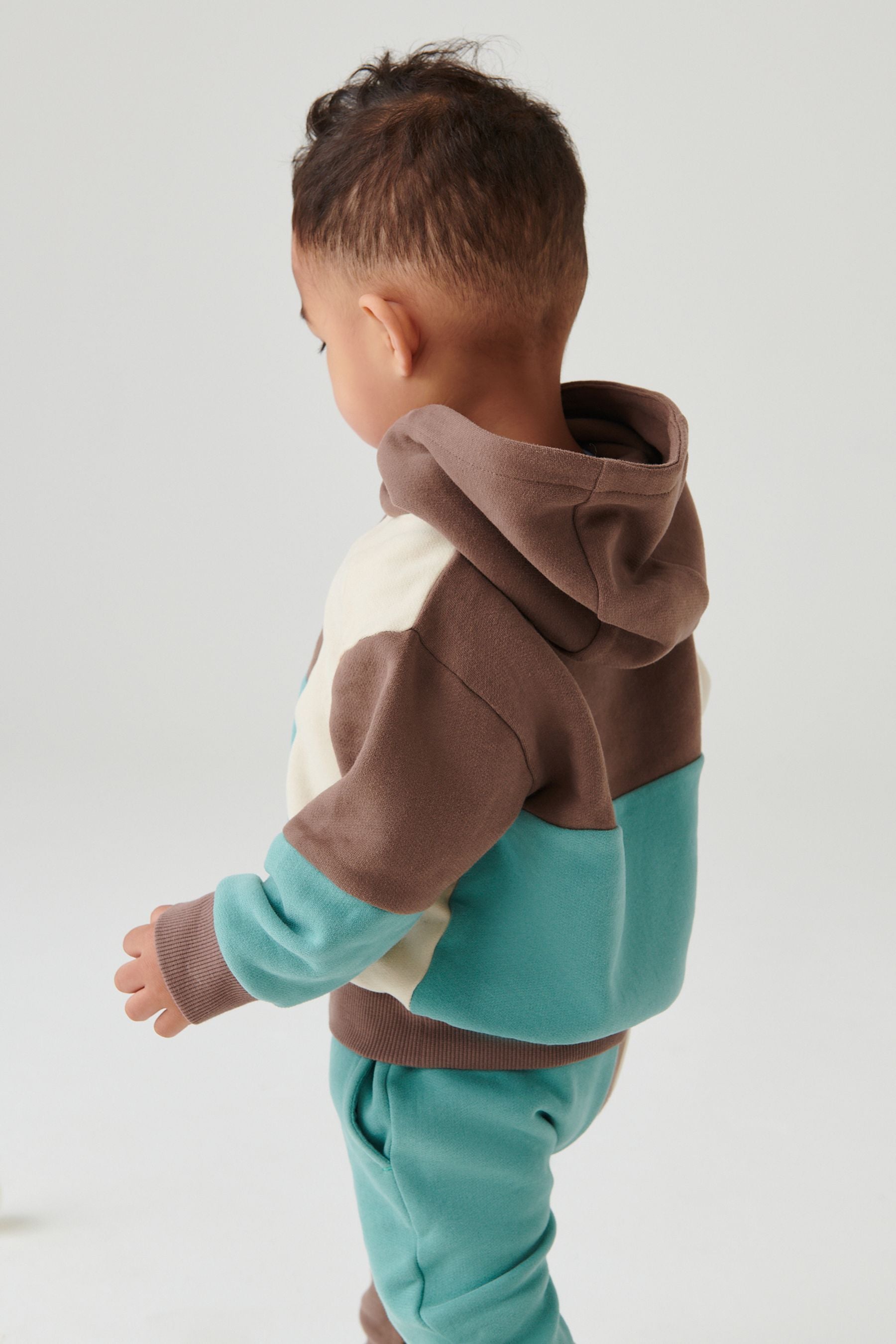 Mint Green/Brown Colourblock Jersey Tracksuit (3mths-7yrs)