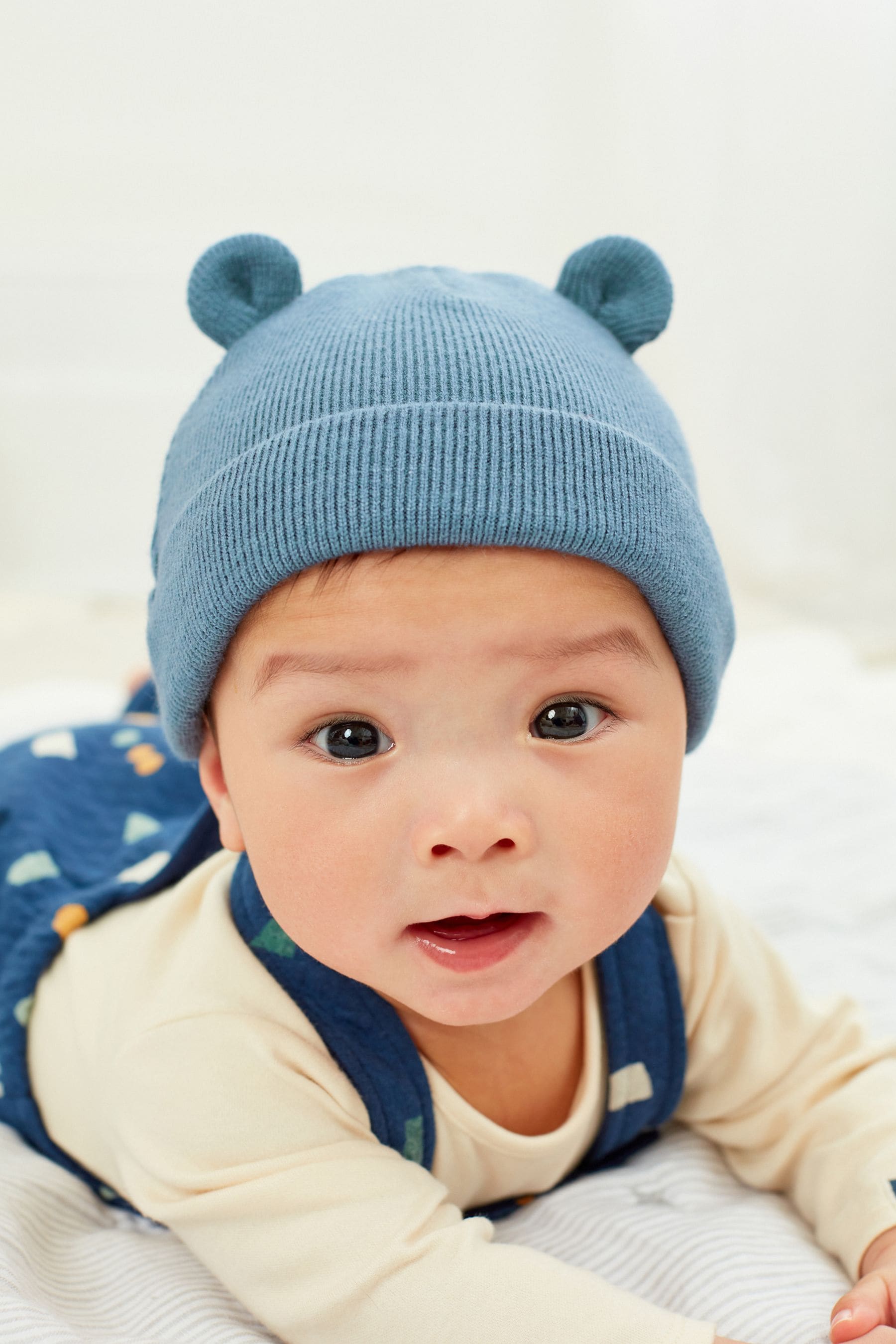 Blue and Navy 2 Pack Baby Knitted Beanie Hats (0mths-2yrs)