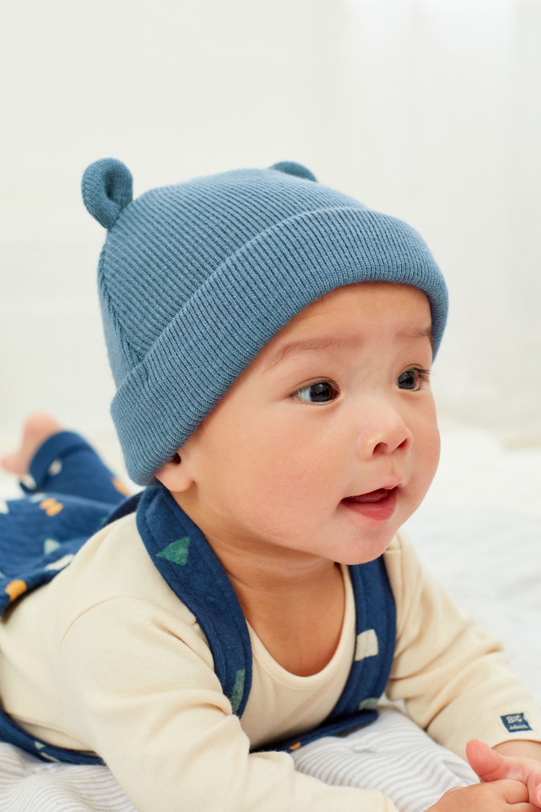 Blue and Navy 2 Pack Baby Knitted Beanie Hats (0mths-2yrs)