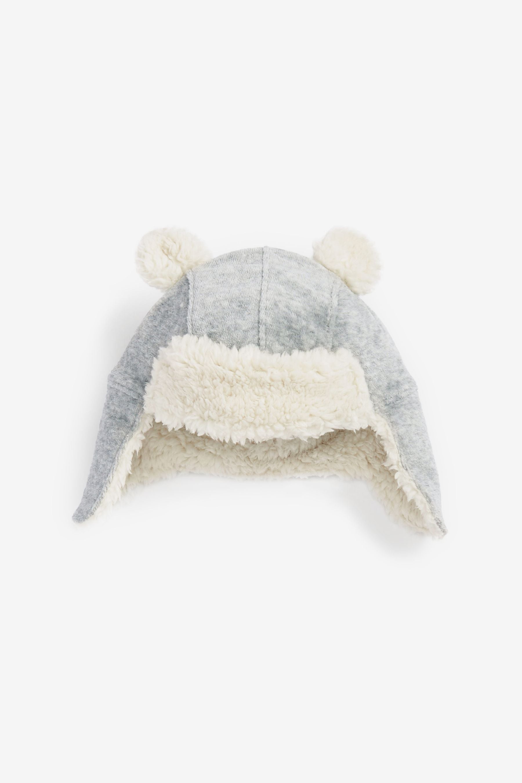 Grey Fleece Lined Baby Trapper Winter Hat (0mths-2yrs)