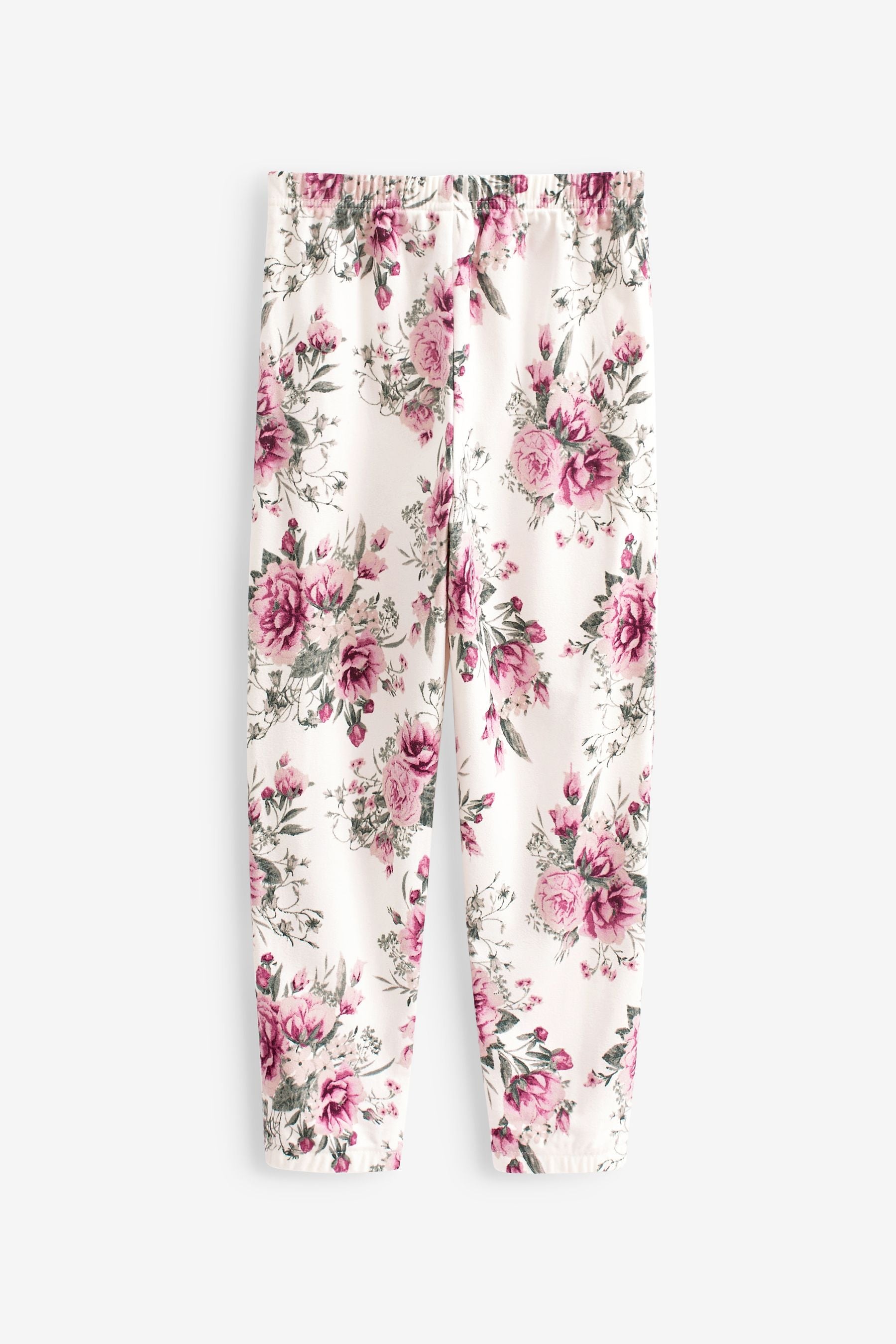 White Floral Animal Cosy Jogger Pyjama (3-16yrs)