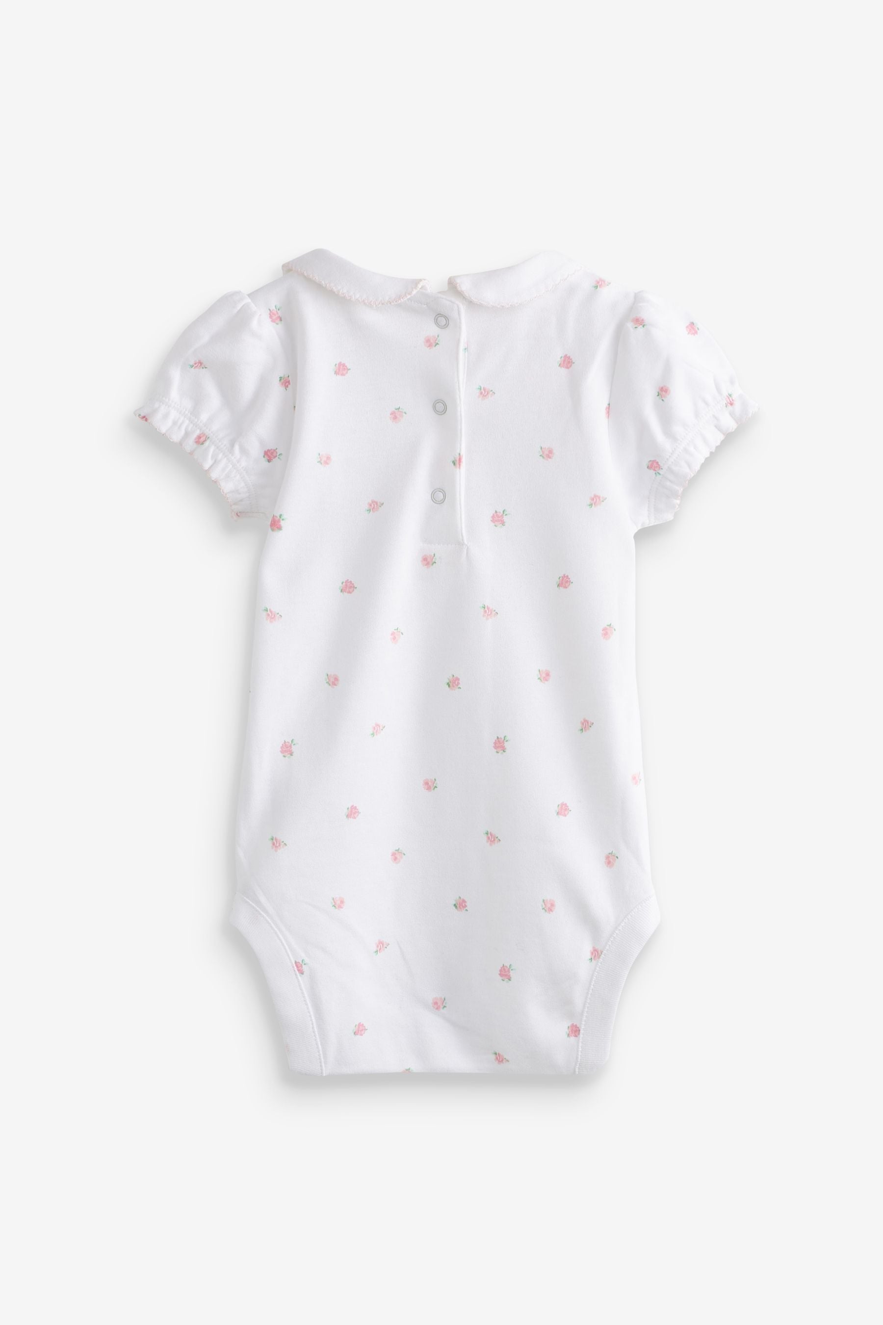 Pink and White Baby Short Sleeve Bodysuits 3 Pack